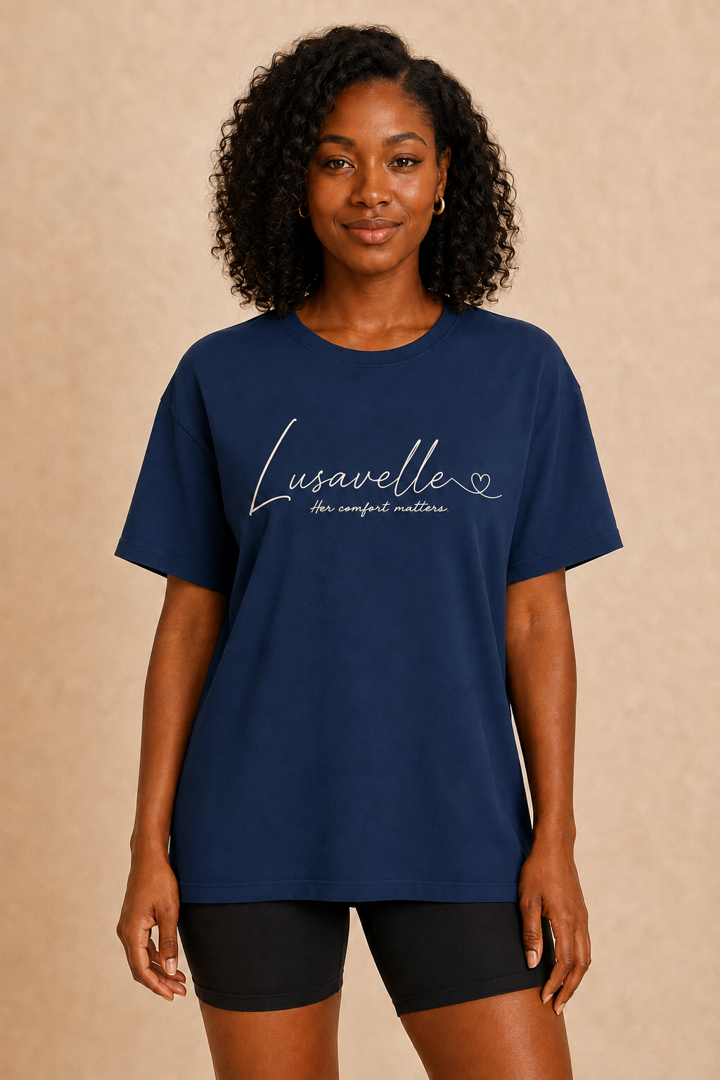 Lusavelle Relaxed Tee - Navy.png