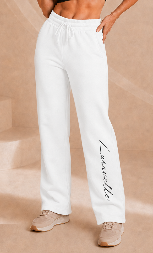Lusavelle Open Bottom Sweats - White.png