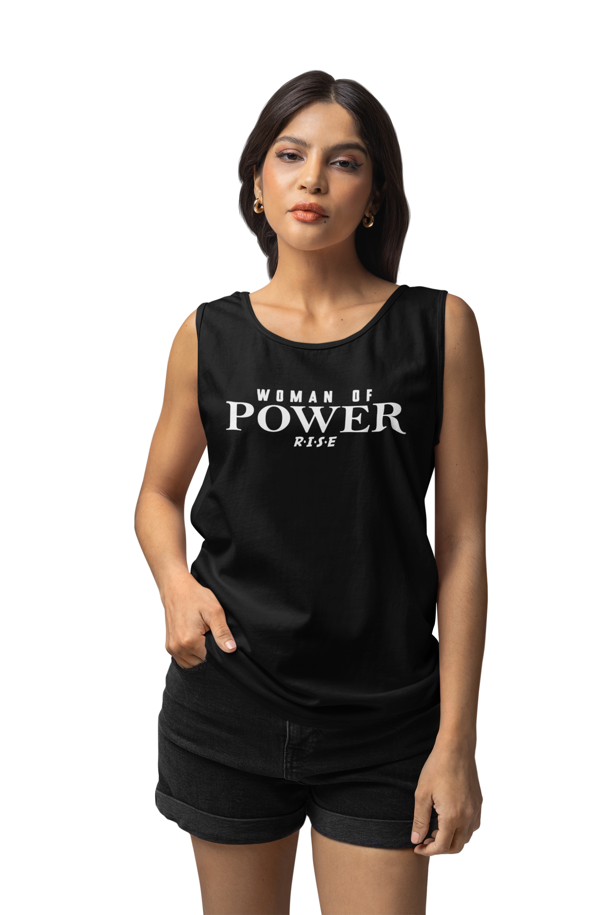 RISE Woman of Power Tank Top - Black.png