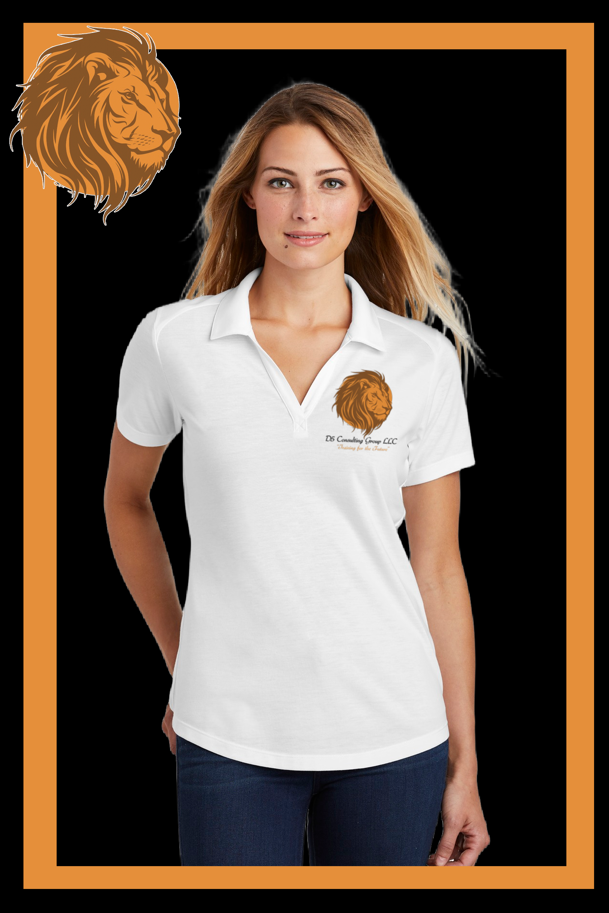 D5 Womens Polo - White.png