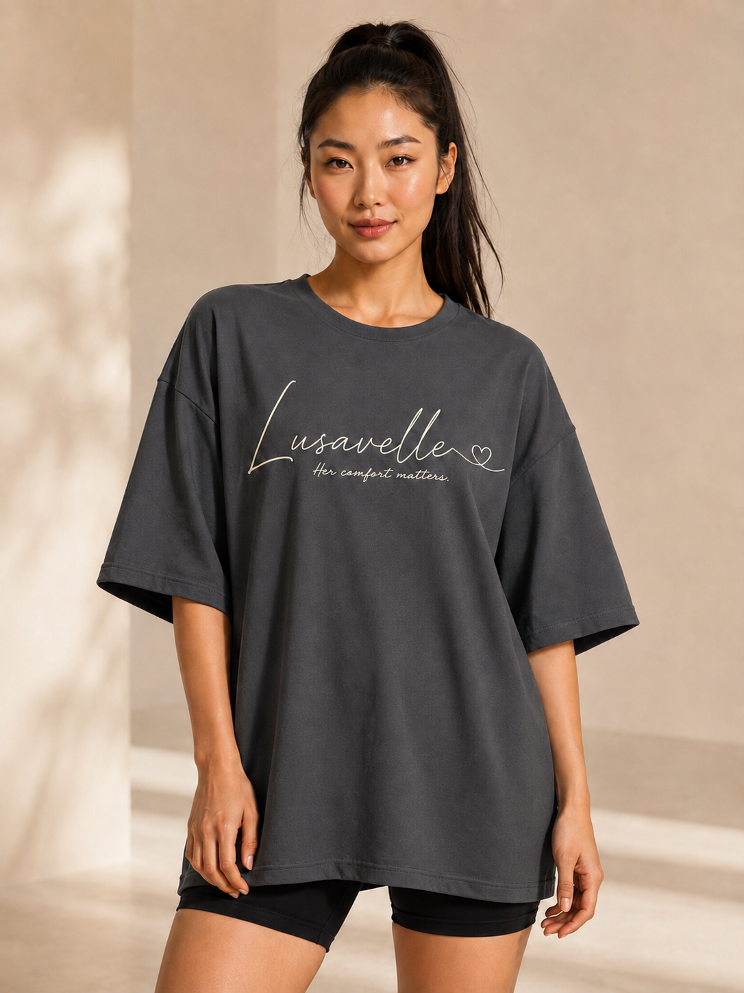 Lusavelle Overized Sleep Tee - Charcoal.png