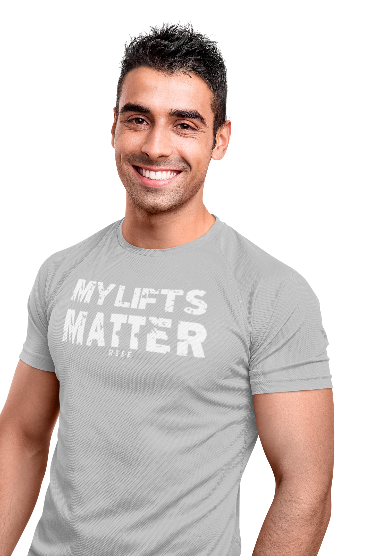 RISE My Lifts Matter Performance Tee - Gray.png