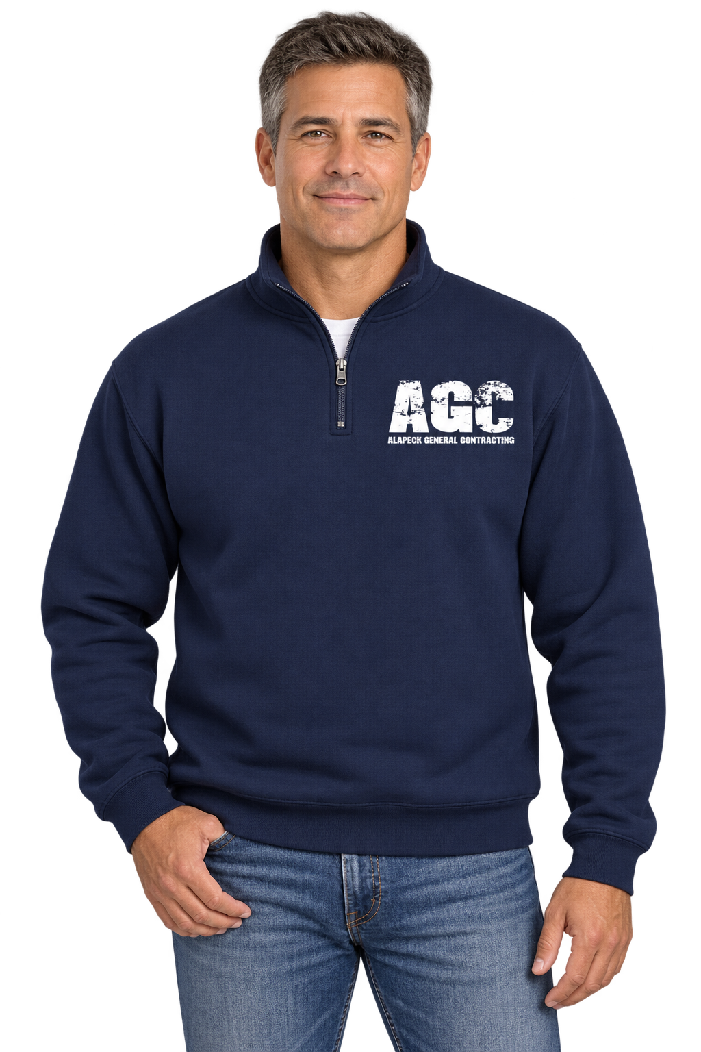 Navy Quarter-Zip AGC Fleece Mockup-2.png