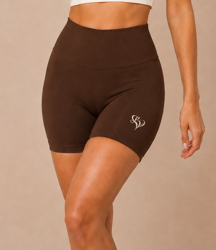 Lusavelle High Waisted Biker Shorts - Chocolate.png