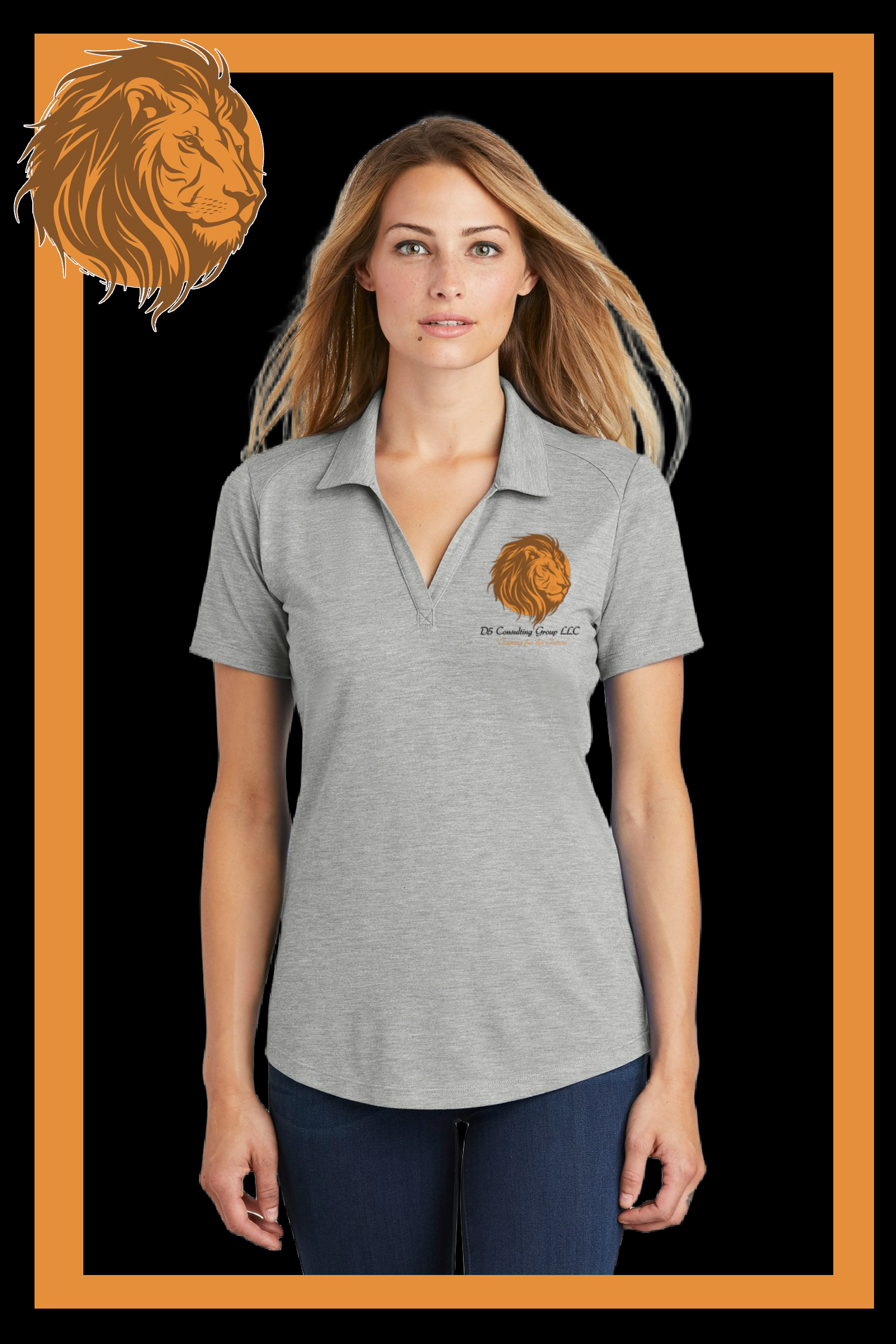 D5 Womens Polo - Gray.png