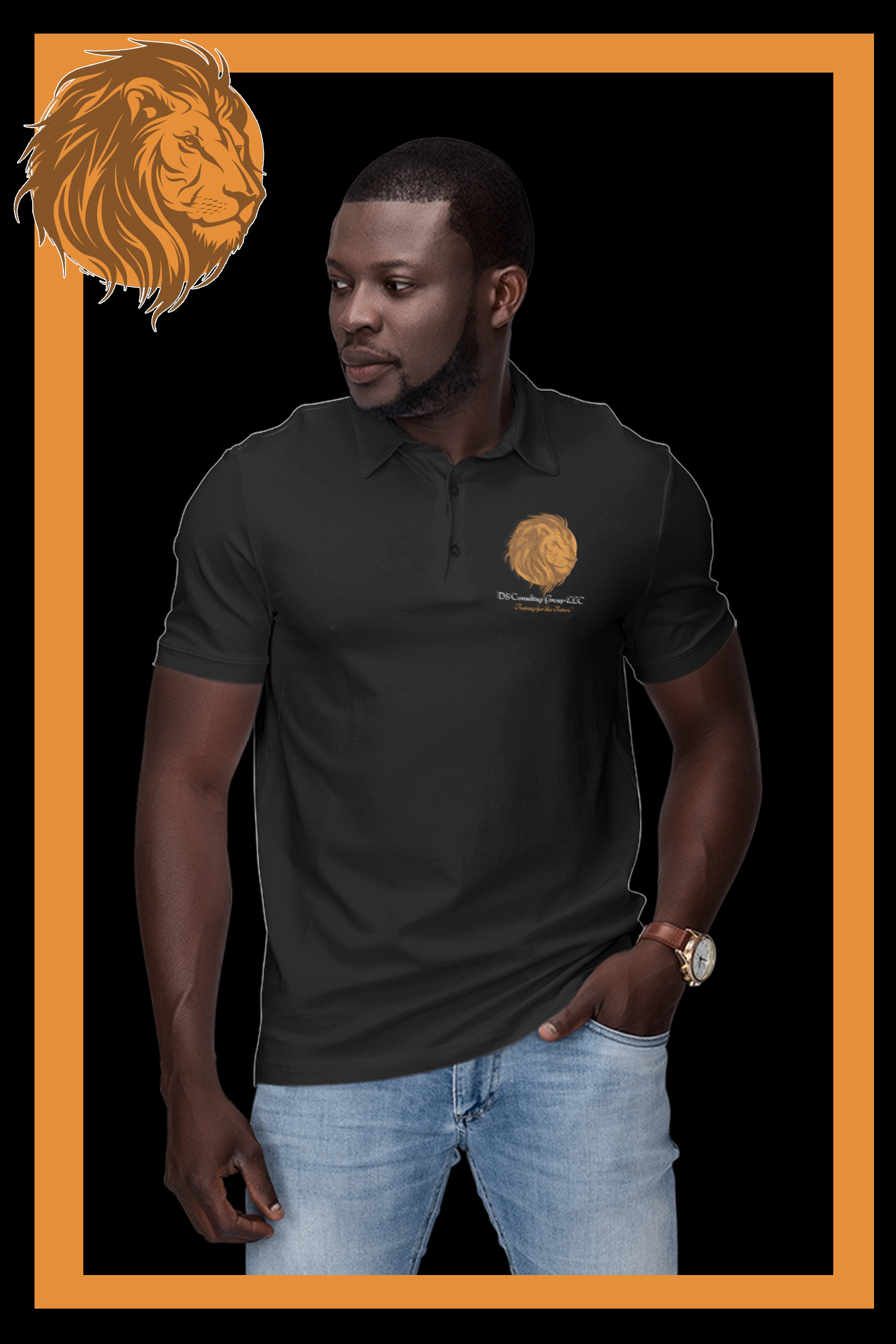 D5 Mens Polo - Black.png