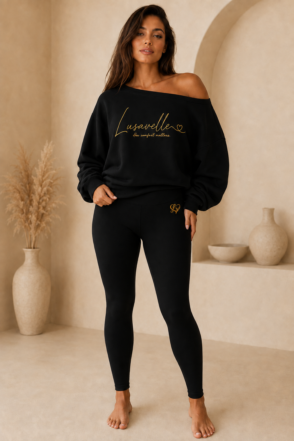 Lusavelle Off Shoulder & Leggings - Black.png