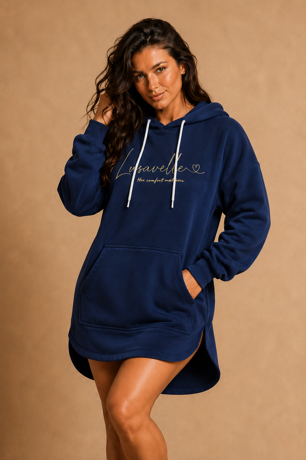 Lusavelle Hoody Dress - Navy.png