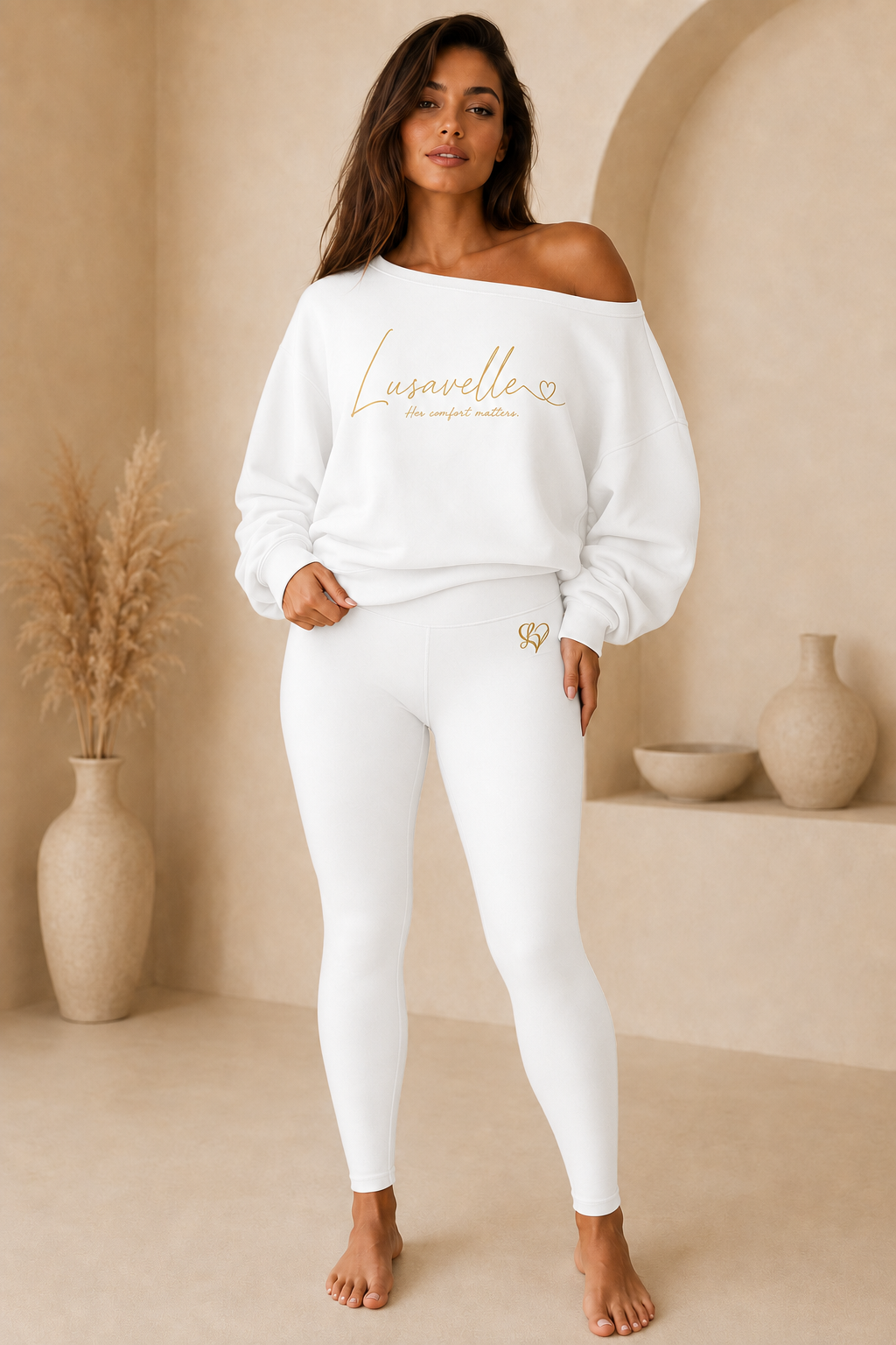 Lusavelle Off Shoulder & Leggings - White.png
