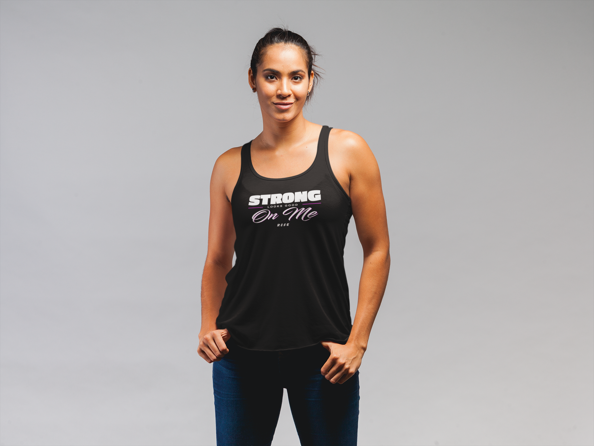 RISE Strong Looks Good Tank Top - Black.png