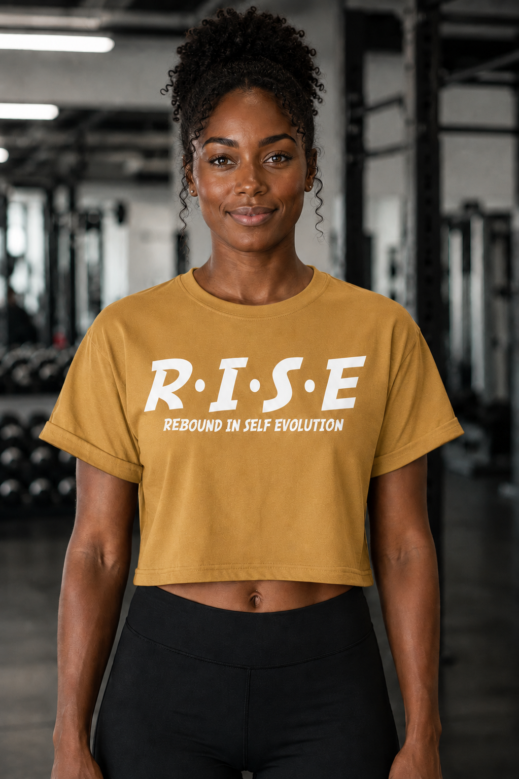 RISE V1 Croptop Tee - Antique Gold.png