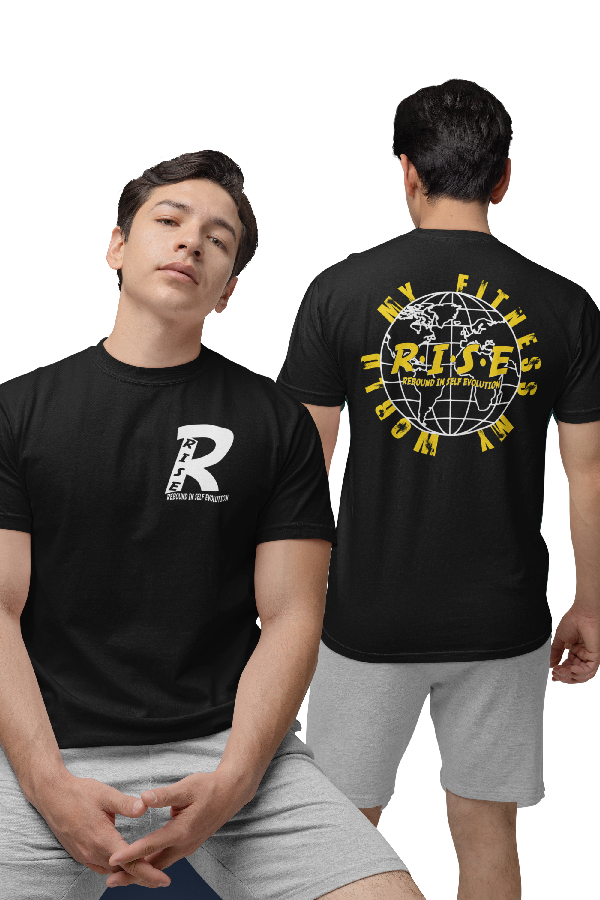 RISE My Fiteness My World Tee - Black.png