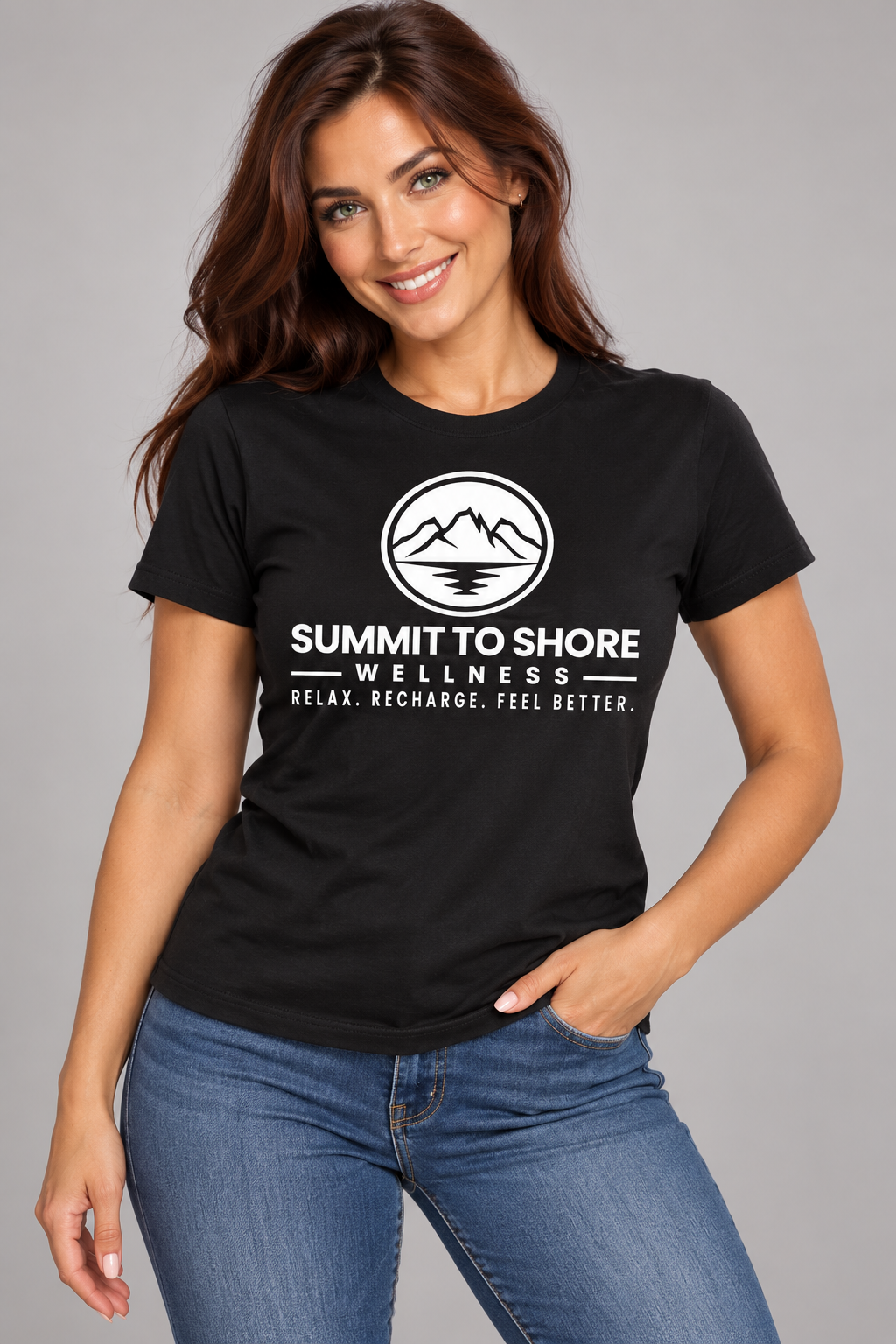 Black Summit to Shore wellness T-shirt-2.png
