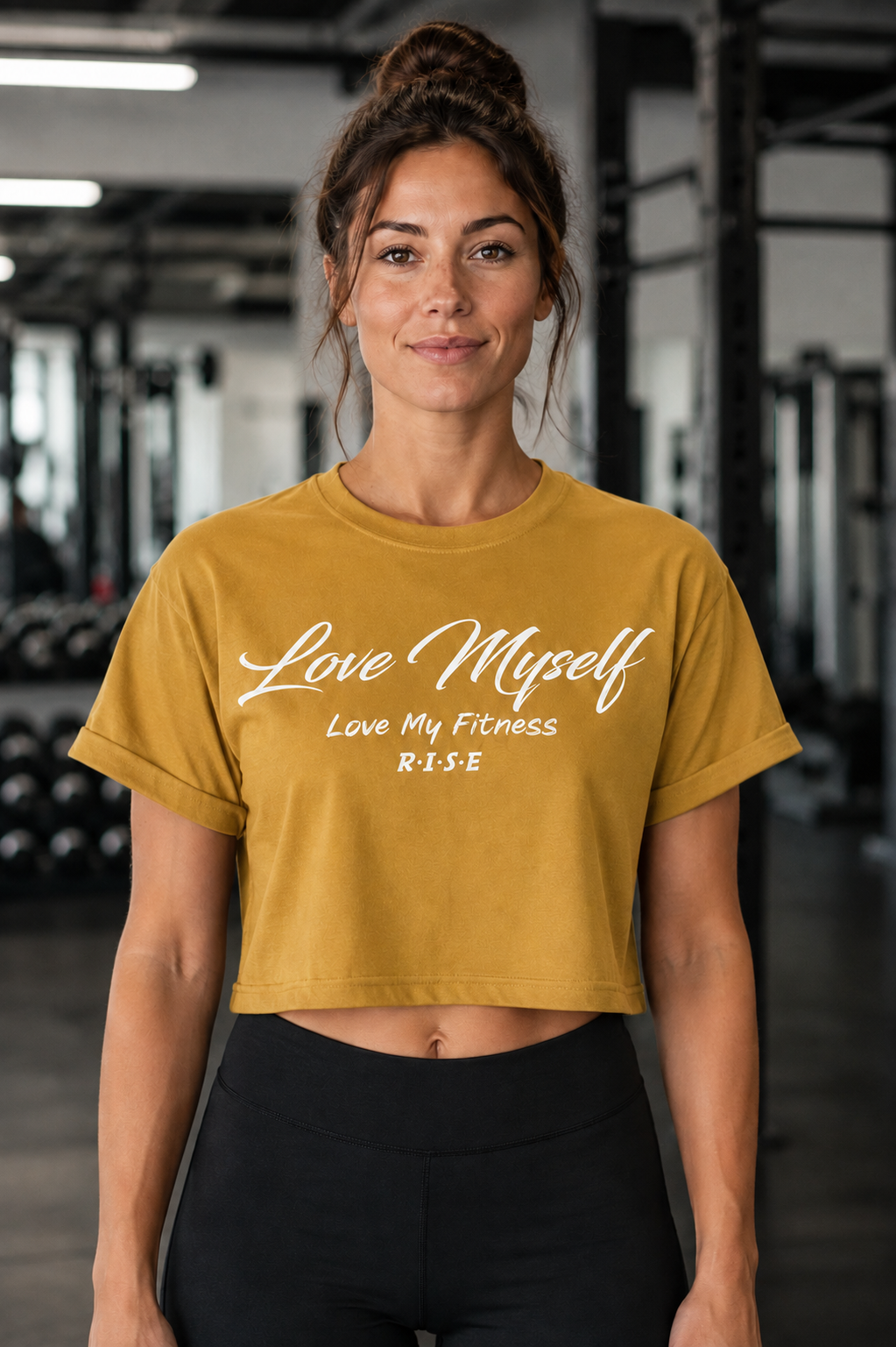 RISE Love Myself Croptop - Antique Gold.png