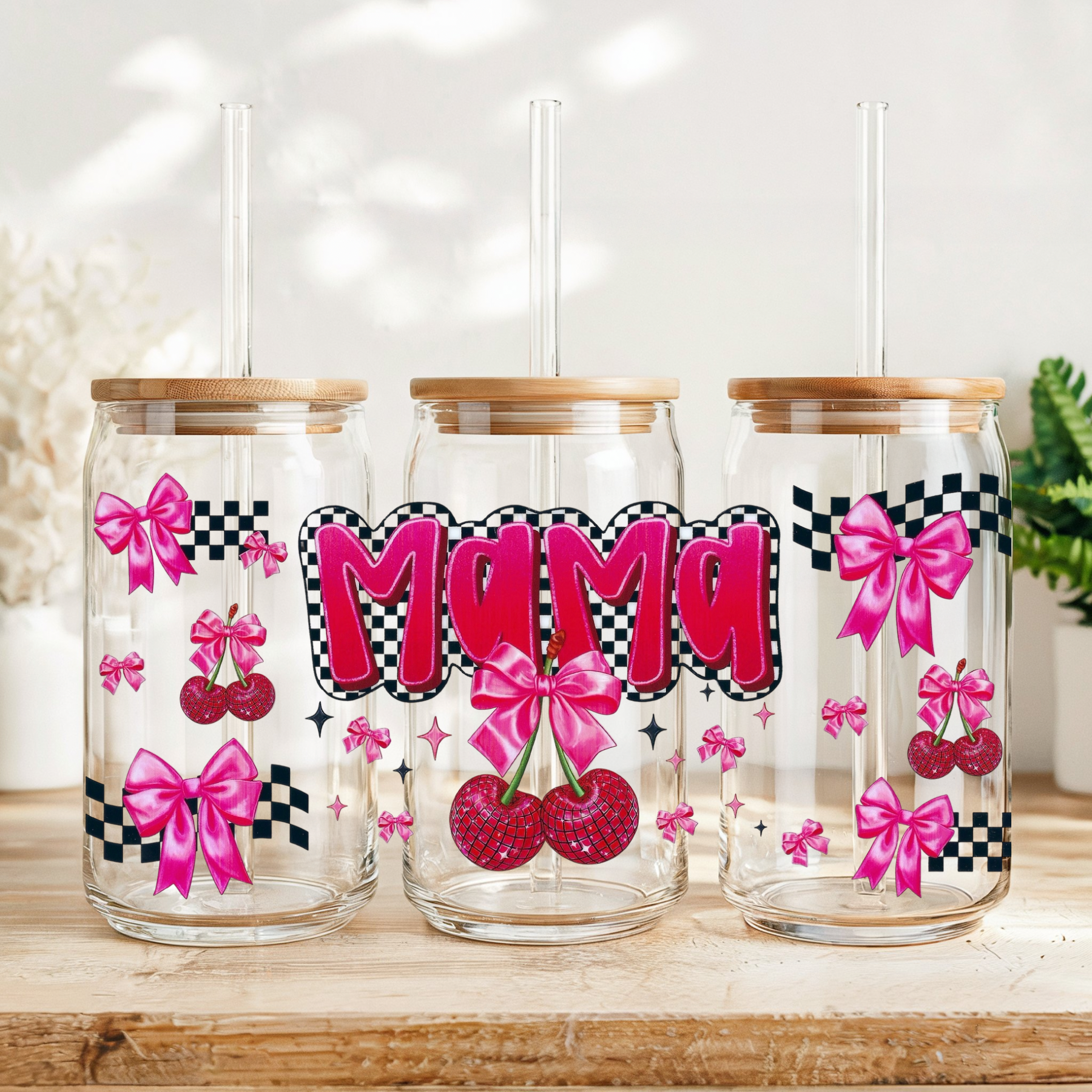 Checkared Cherry Mama Cup