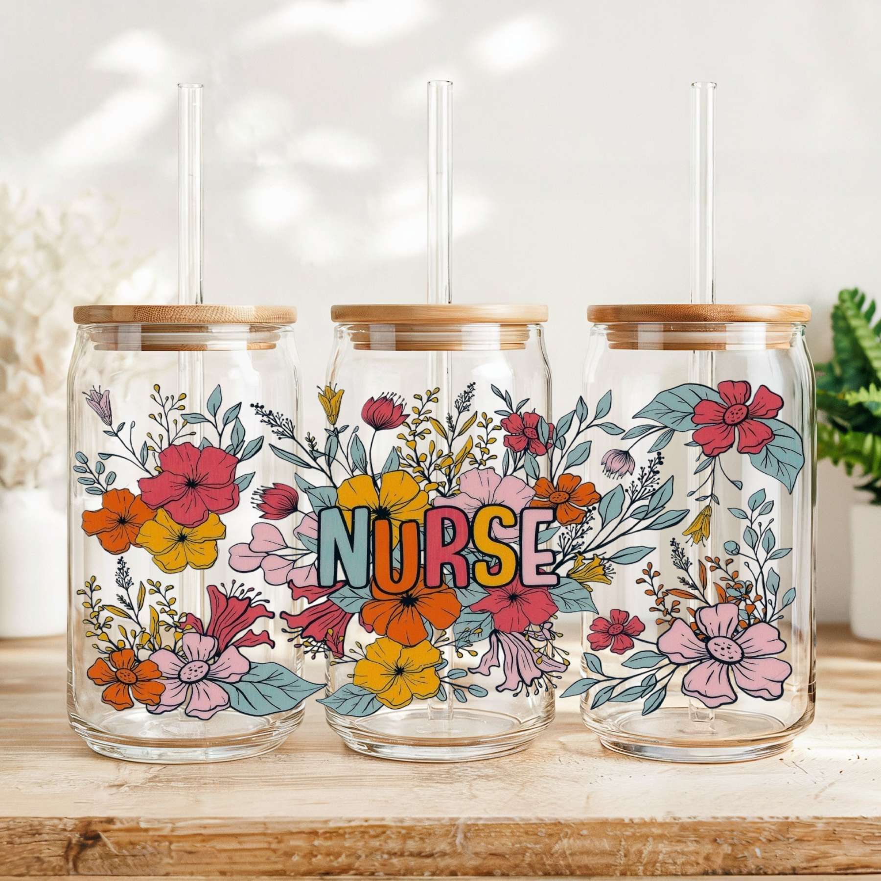 Floral Nurse Cup