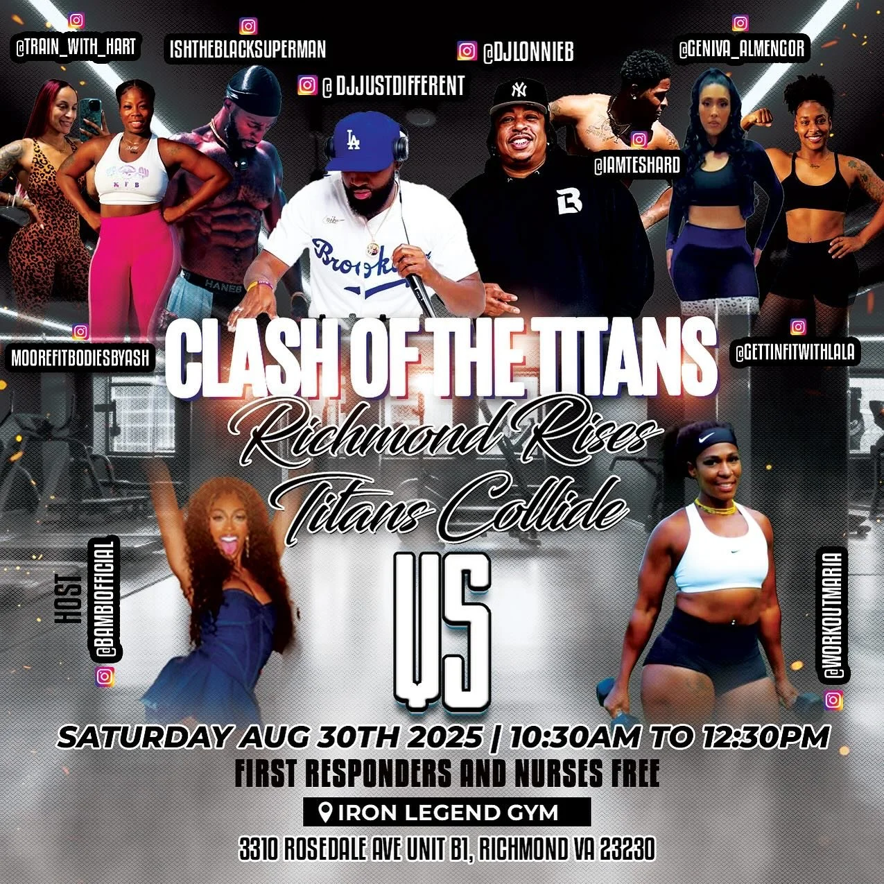 🔥🏆 THE BIGGEST BATTLE OF THE YEAR 🏆🔥
⚔️ CLASH OF THE TITANS: RICHMOND&rsquo;S ULTIMATE FITNESS WAR ⚔️
Richmond&hellip; get READY.
This isn&rsquo;t just another workout&mdash;it&rsquo;s an all-out war for the crown.
Two powerhouse DJs. Two squads 