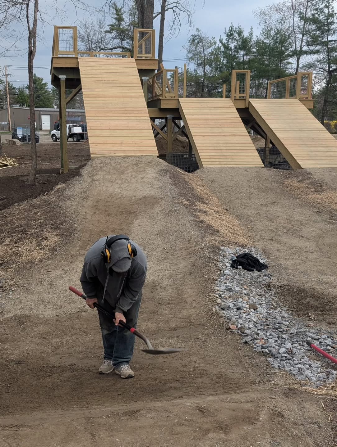 A bit dry and dusty for shaping. The rain this weekend should help us get everything buffed out.