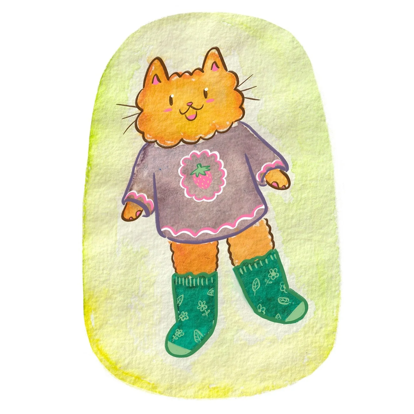 29. Socks! 🧦😆💚 #cosyseptemberick 💗 ☺️ #artchallenge #illustrationdaily