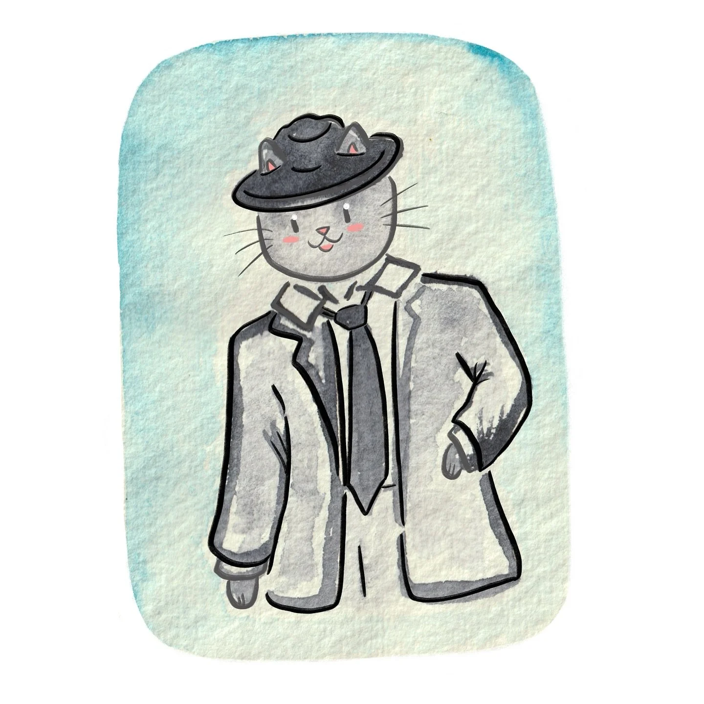 23. Frank Cinderatra? 😆💙 #cosyseptemberick 💗 ☺️ #artchallenge #illustrationdaily