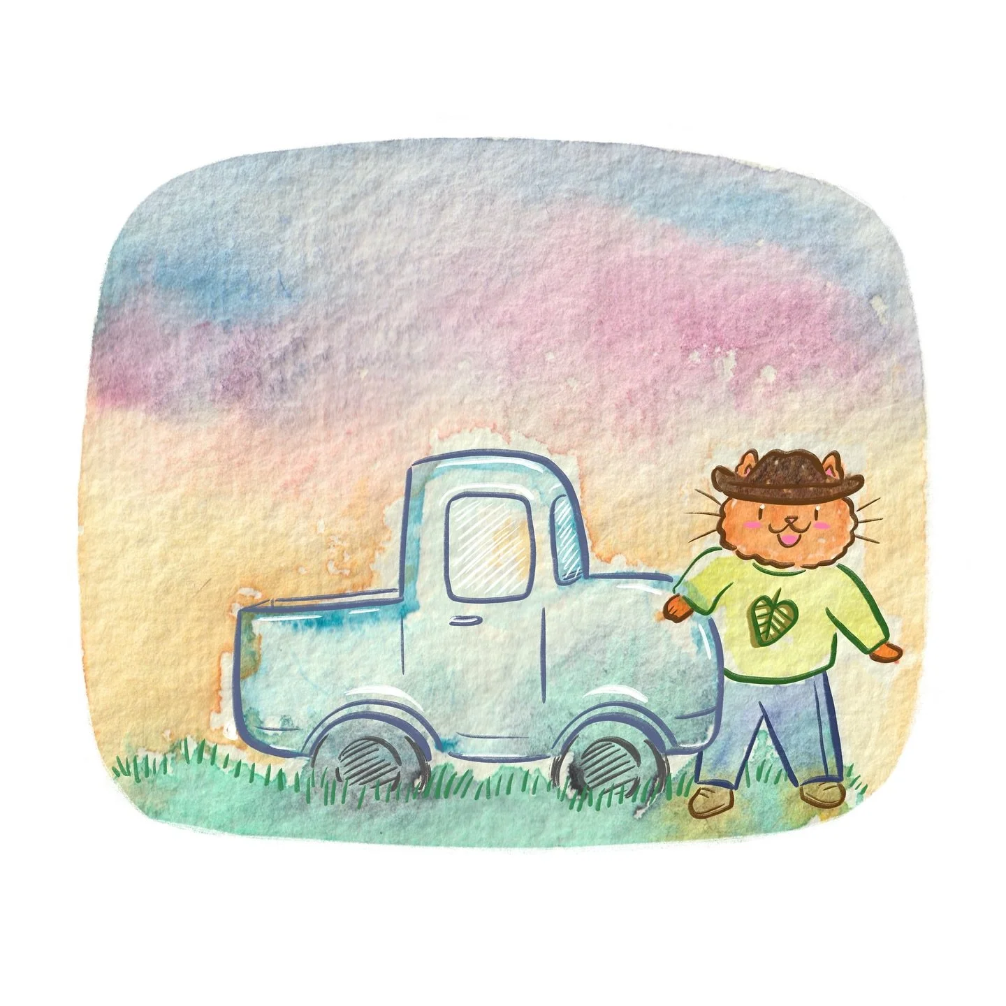 24. Truck 🛻 🧡  #cosyseptemberick 💗 ☺️ #artchallenge #illustrationdaily