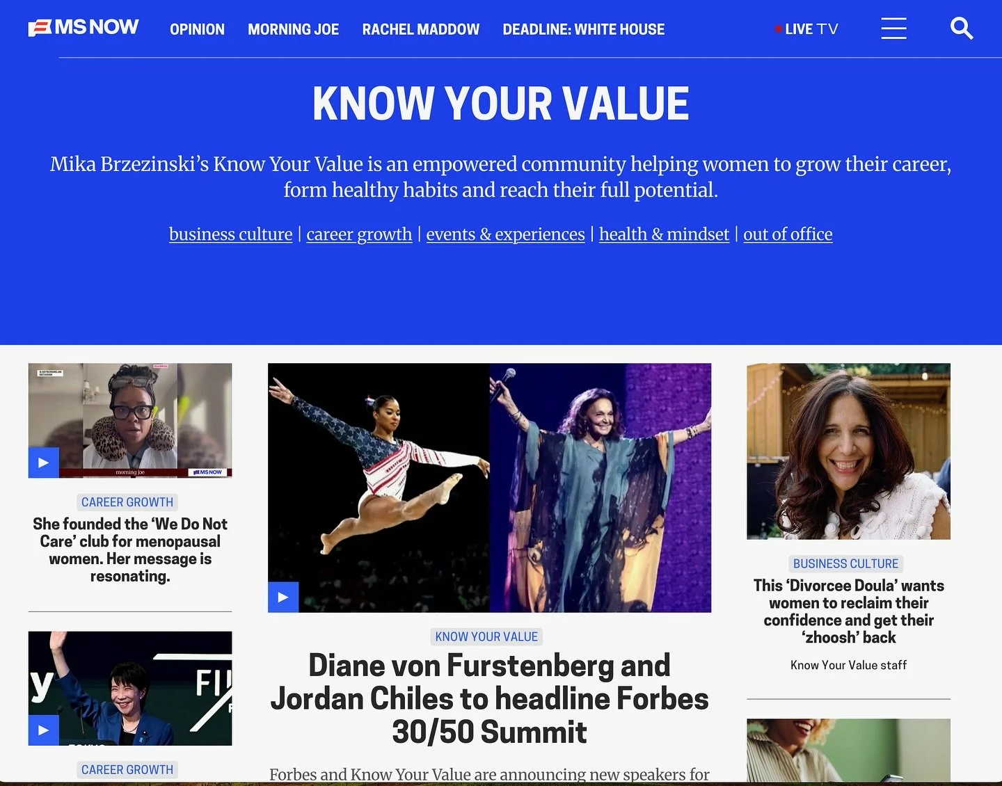 Feeling super grateful and honored to be featured by @mikabrzezinski @knowyourvalue &amp; @msnbc Thank you Mika for acknowledging my value and highlighting the vulnerable world of Divorce. I am here like @mikabrzezinski to empower women, and lift the