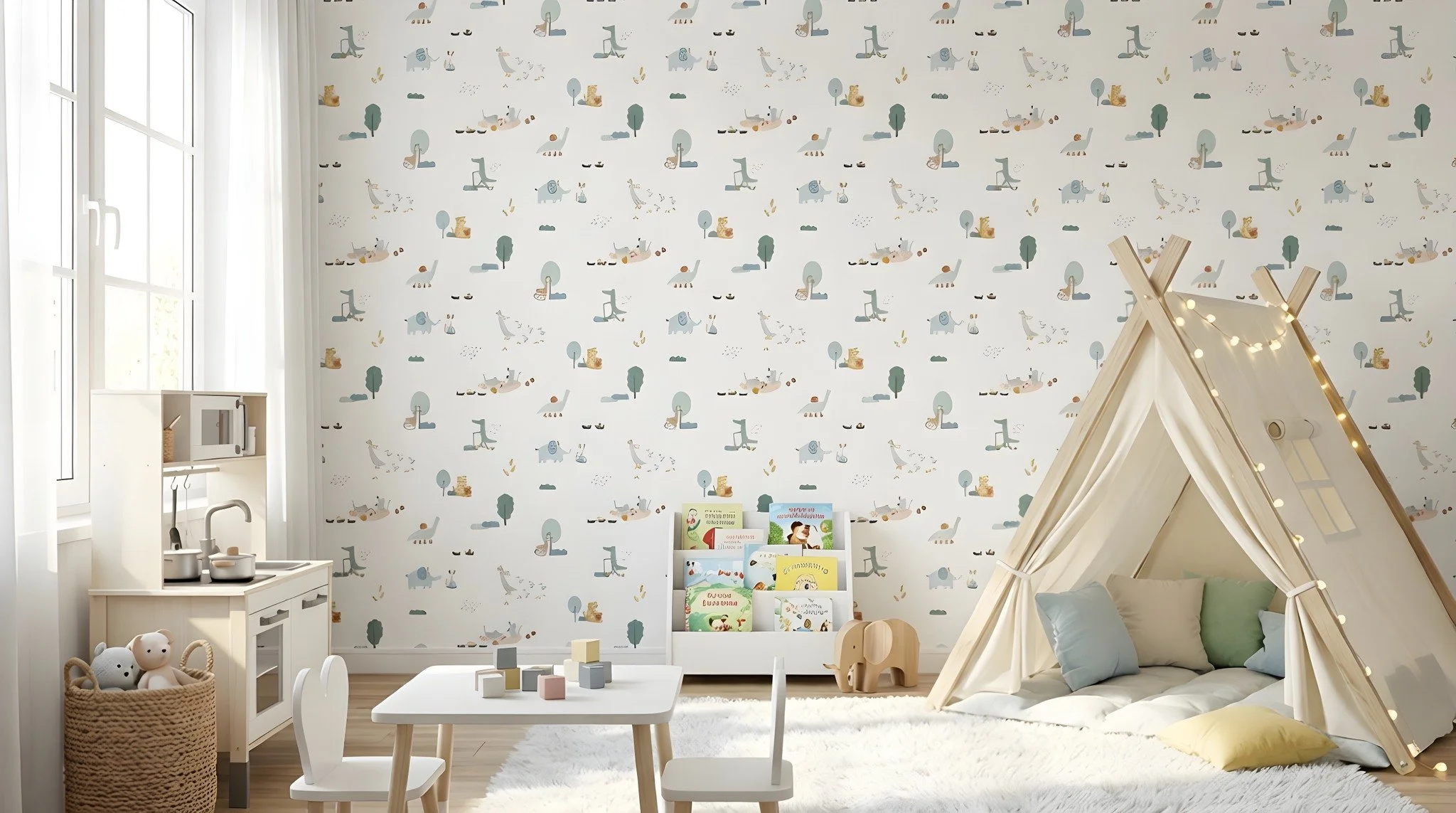 Transforme o quarto dos pequenos em um cen&aacute;rio de sonhos com o Papel de Parede Festa no Parque. Desenvolvido em colabora&ccedil;&atilde;o exclusiva com Mariana Curti, este modelo &eacute; um convite &agrave; imagina&ccedil;&atilde;o. Com uma p