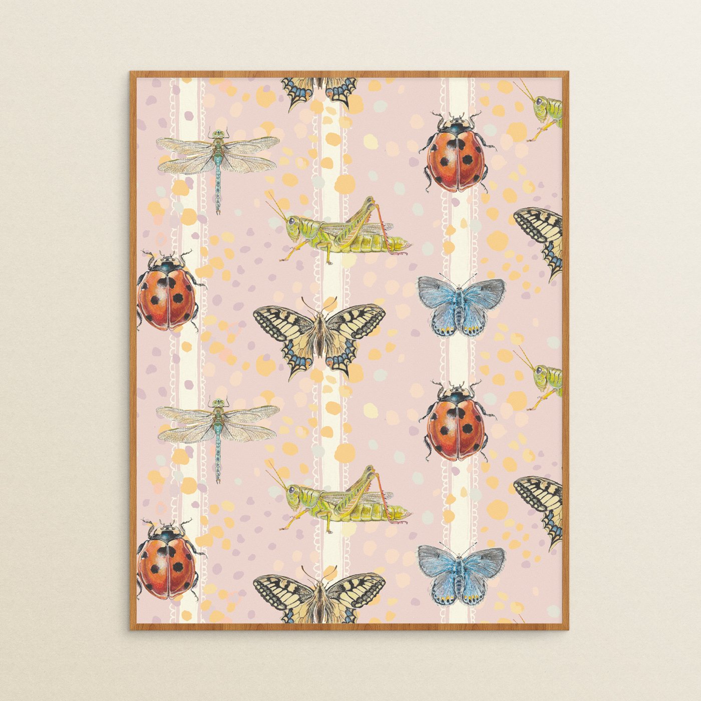 NEW ART PRINT Backyard Bugs
🐞 🦋 🐛 🐝 🐞 🦋 🐛 🐝 🐞 🦋 🐛 🐝 🐞 🦋 🐛 🐝

A playful and sweet assembly of backyard garden bugs, the print features hand-painted insects on a repeat of ribbons and painted pastel dots. 11 x 14 inches.

Tap to shop or