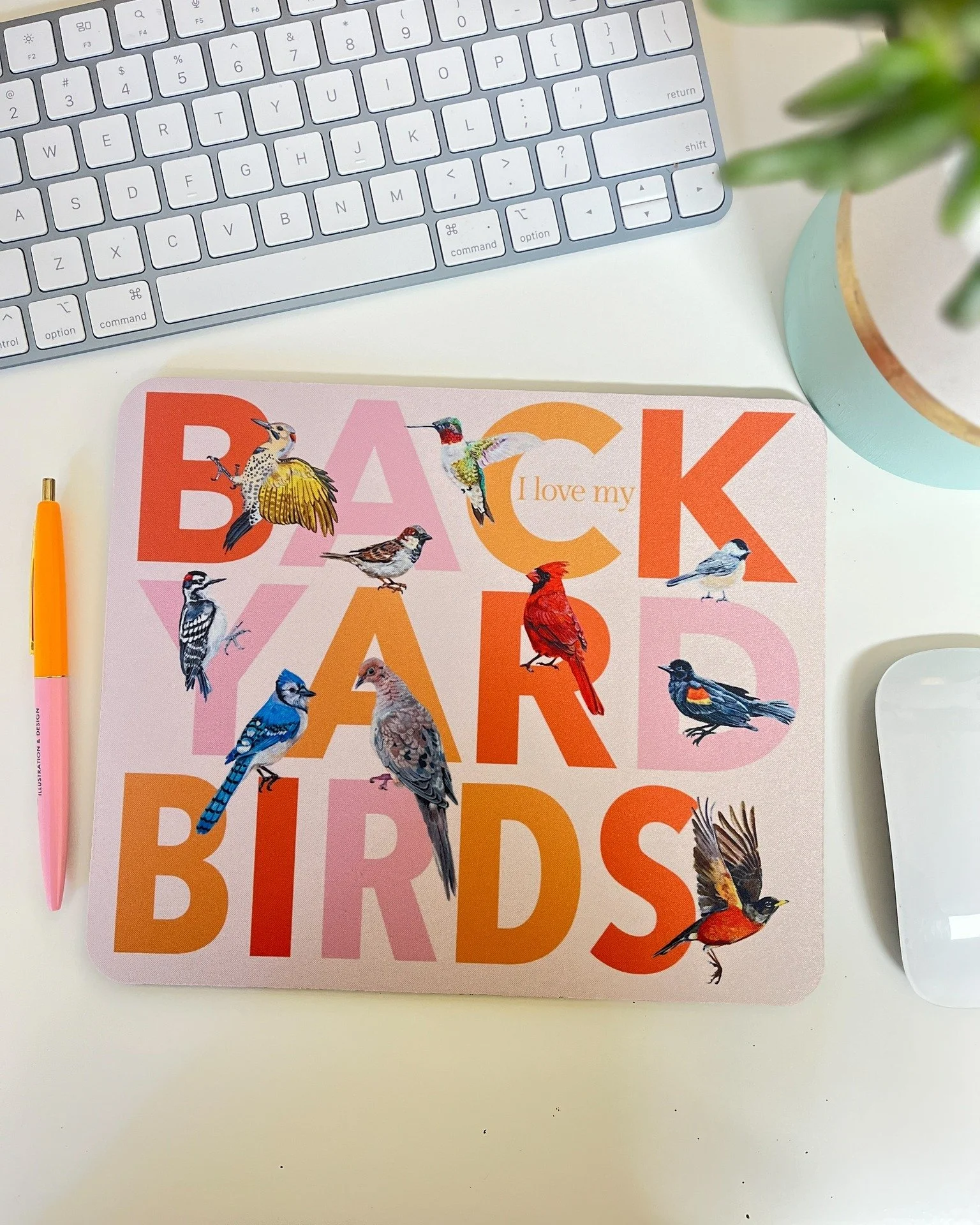 Office UPGRADE with the backyard Birds mouse pad! ☀️
I'm loving the juicy colour palette, are you?! 
Head over to the shop to take a closer look.

✨ Shop now at strawberrysnail.com ✨