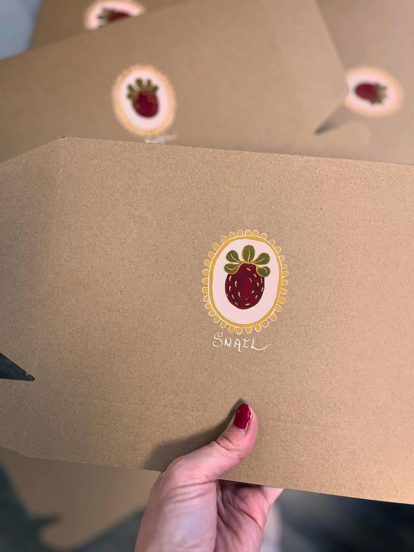 Launch date to be announced on Friday! My boxes are painted for my petal pouches and all that&rsquo;s left to do is photography, packing them, newsletter writing, batch posting social media, listing them on my website site, well. Etc. 😄
.
Sign up fo