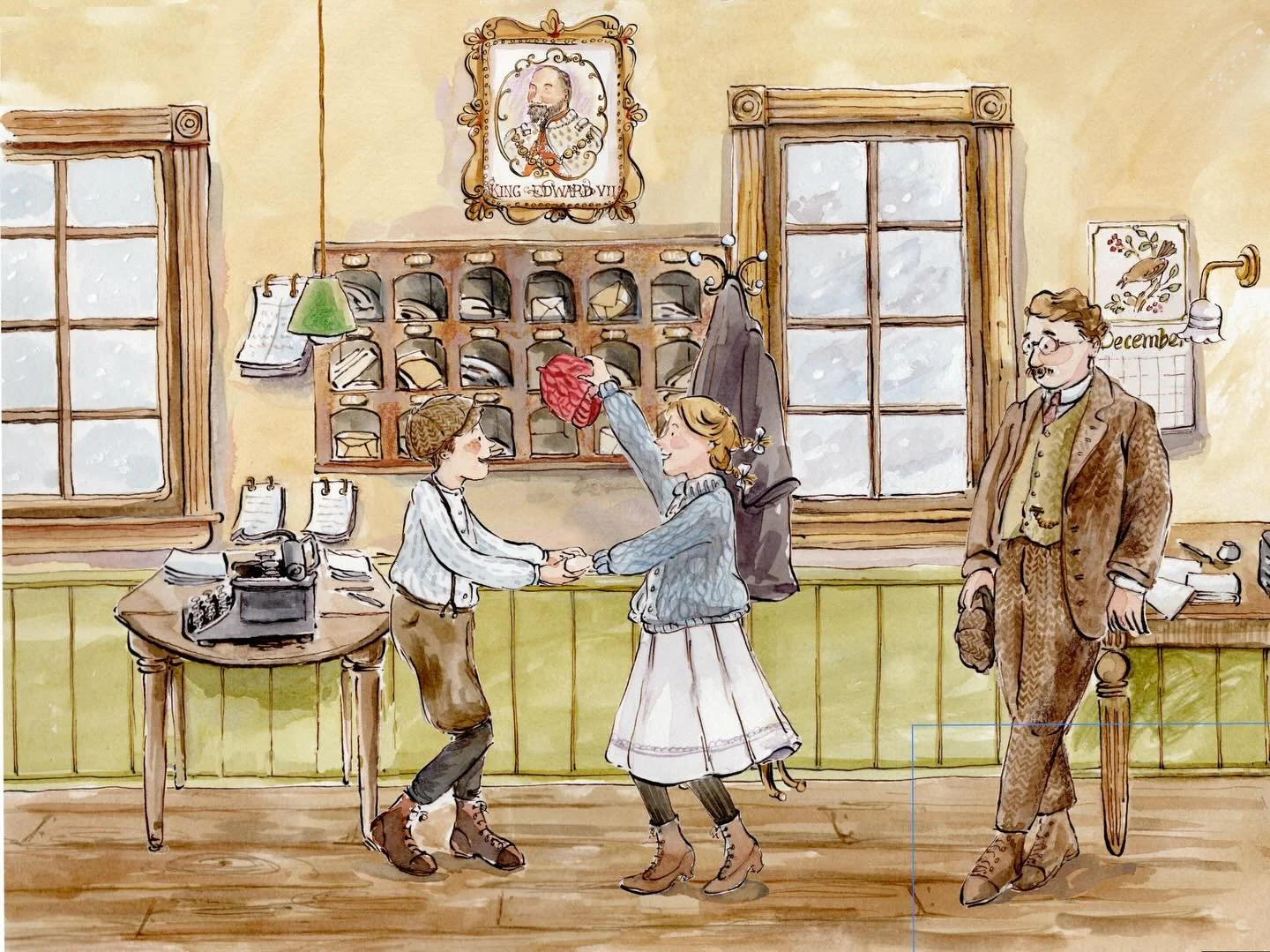 Coming this Fall! Here&rsquo;s a snippet of the picture book I&rsquo;m working on called Wireless, written by @laura.alary and published with @nimbuspub 
.
It&rsquo;s 1901 in St. John&rsquo;s, Newfoundland and a couple of really clever kids meet Gugl