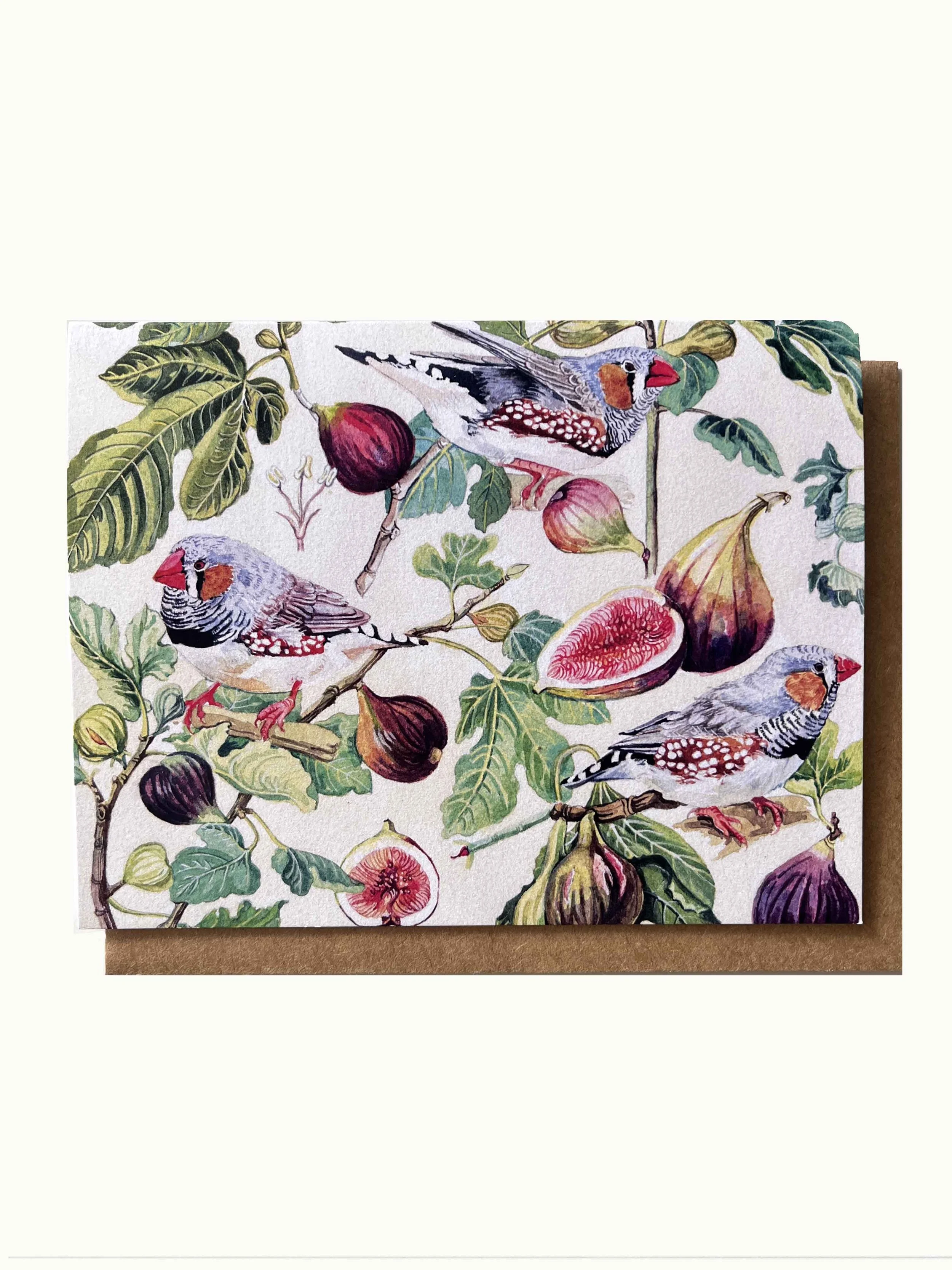 A2 Blank Notecard Figs & Finches