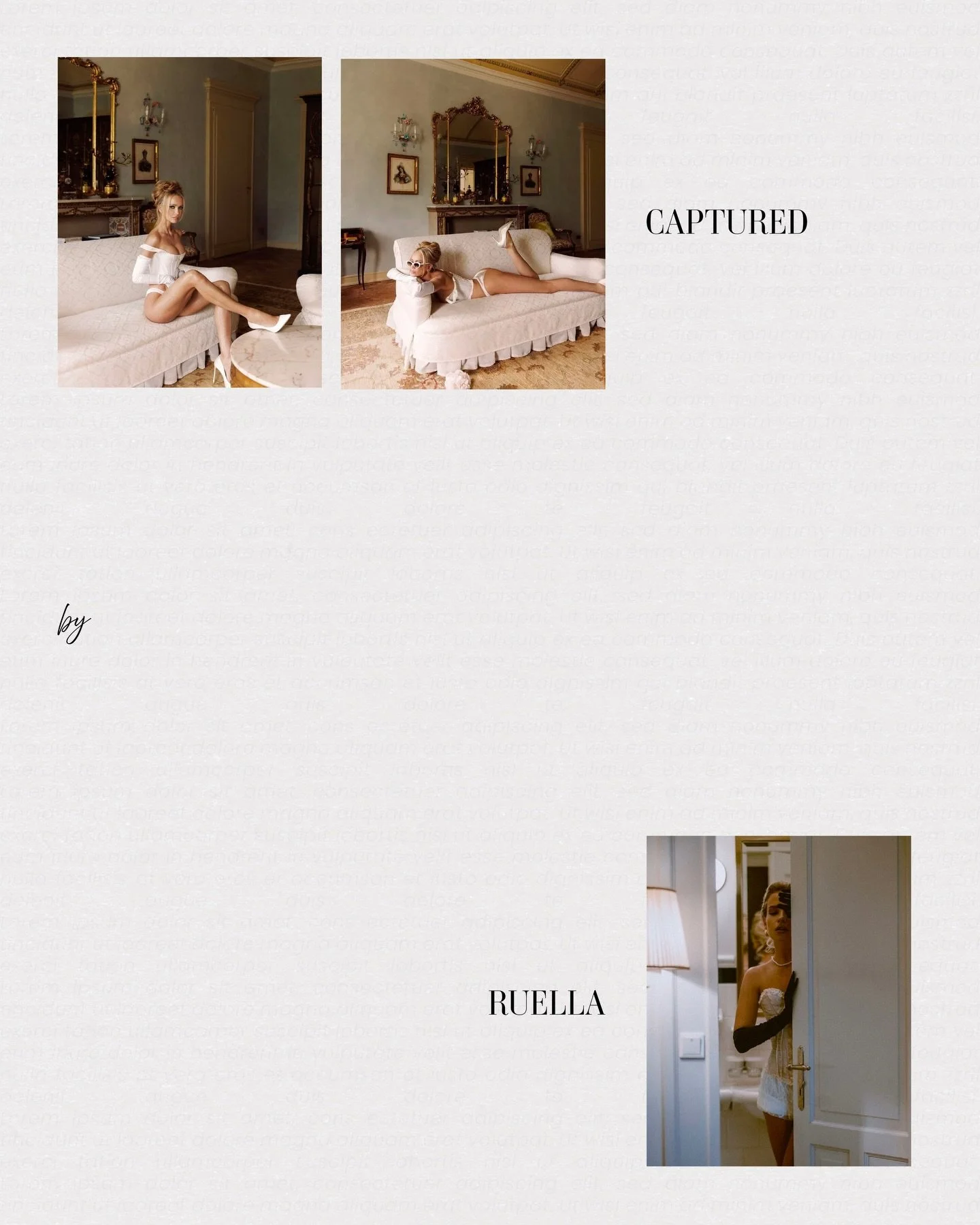 Brand Identity for Captured By Ruelle - Boudoir Photographer 

Devoted to celebrate confidence, femininity and quiet power.