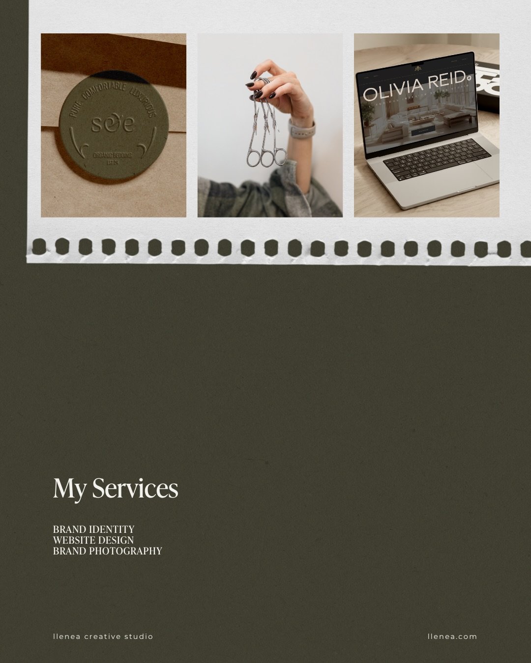 Here is how I can support your business.

Brand Ddesign
Website Design
Brand Photography

Everything is created with intention, so your brand feels consistent and easy to maintain as you grow.

If you&rsquo;re interested in working together, reach ou