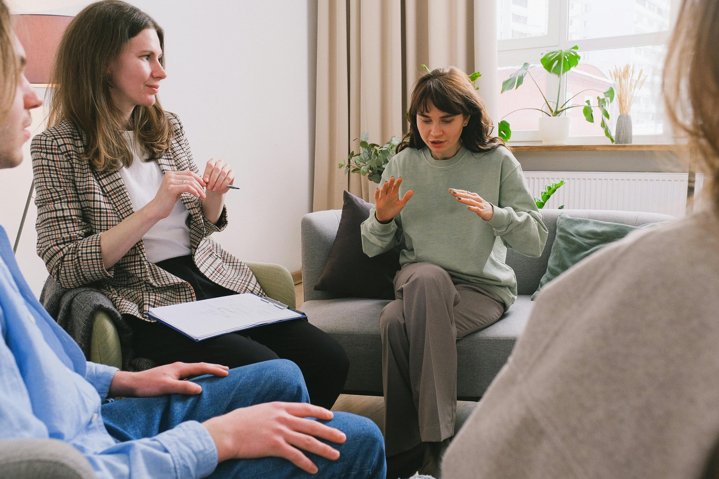 Woman receiving EMDR therapy