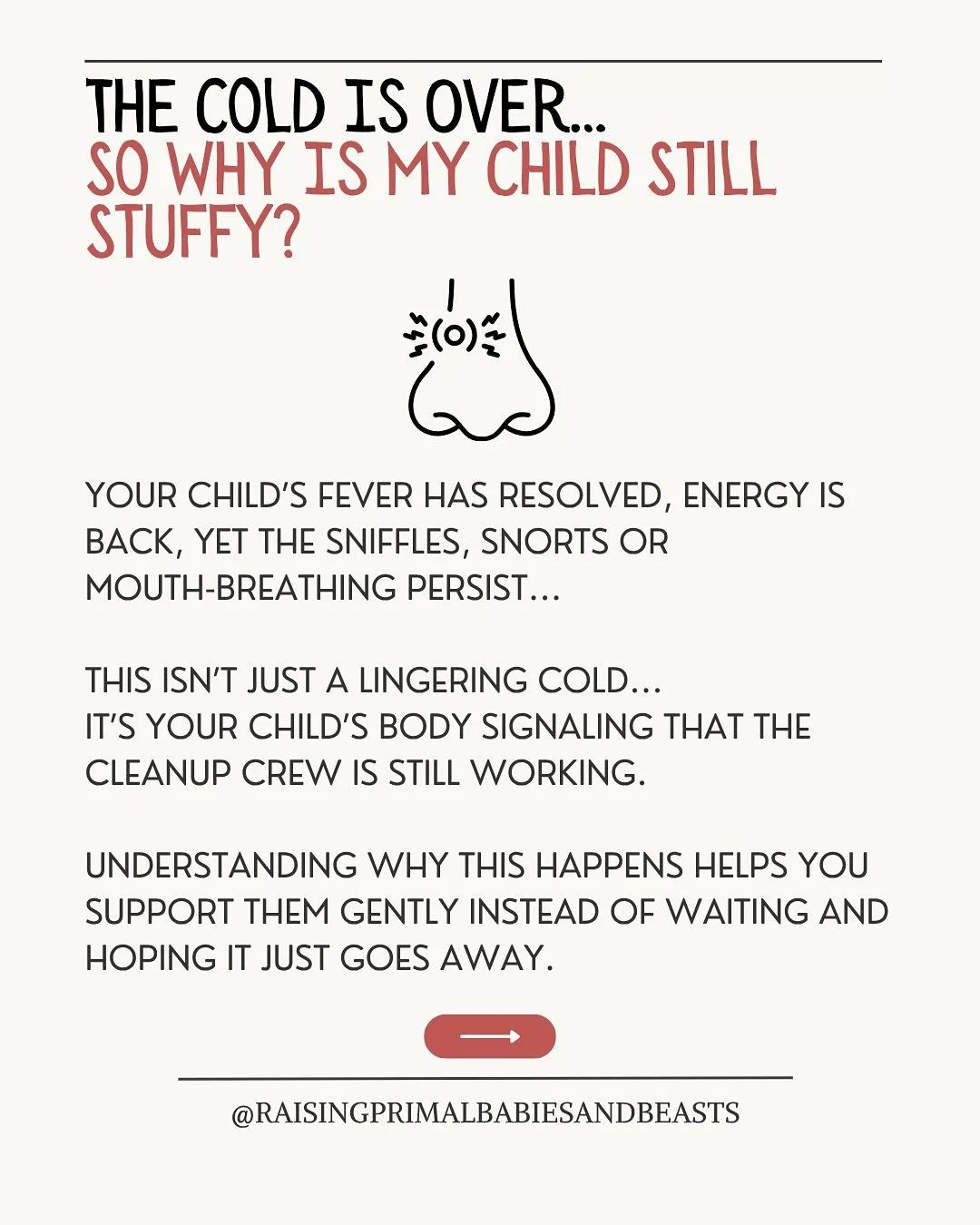 Your toddler’s cold is long gone… but the congestion still lingers. 👃
Morning sniffles, mouth breathing, restless nights and you’re wondering why it just won’t clear.
Here’s the truth 👉 lingering stuffiness isn&rsqu