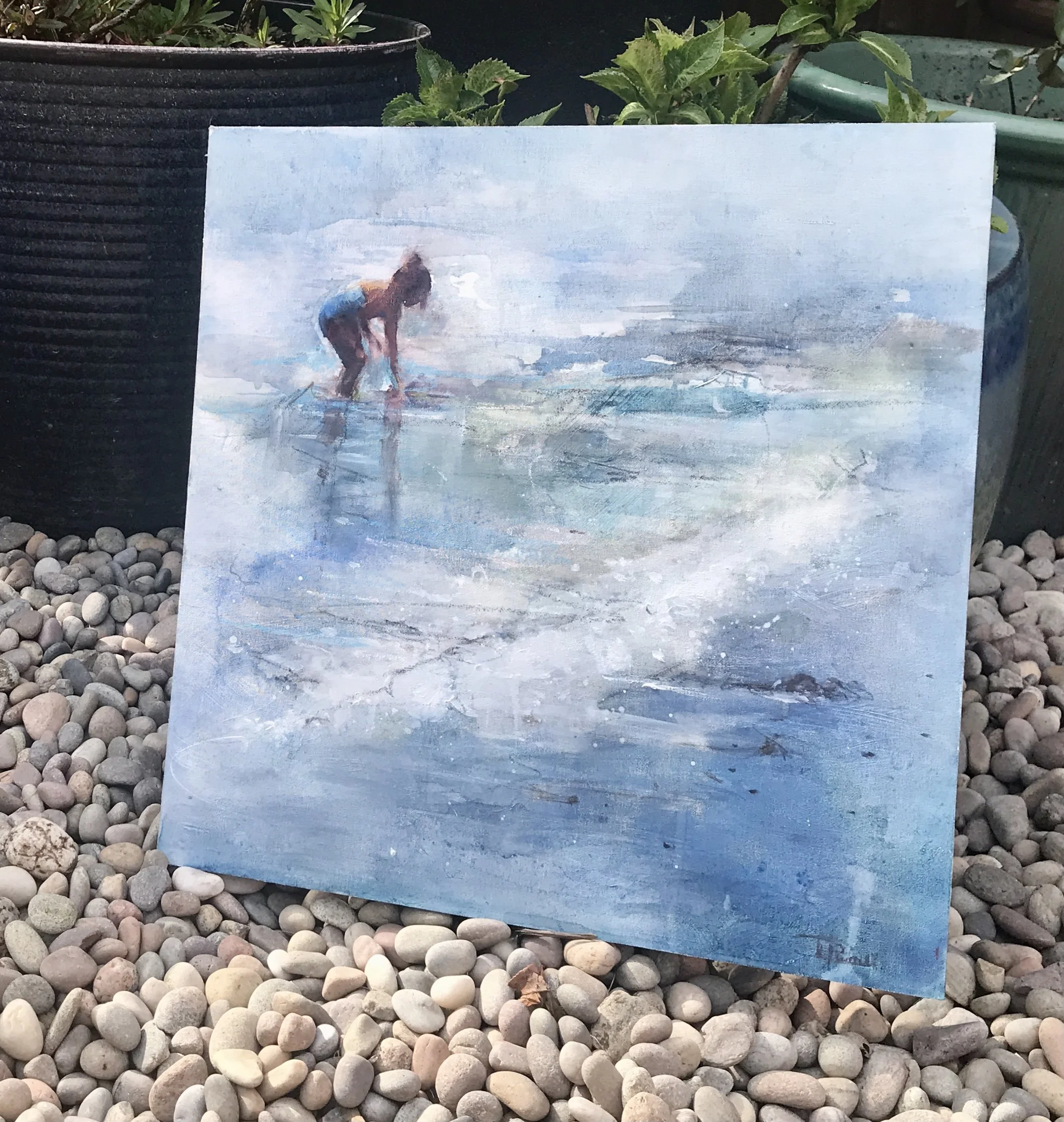 Girl in Sea – Original Figurative Painting