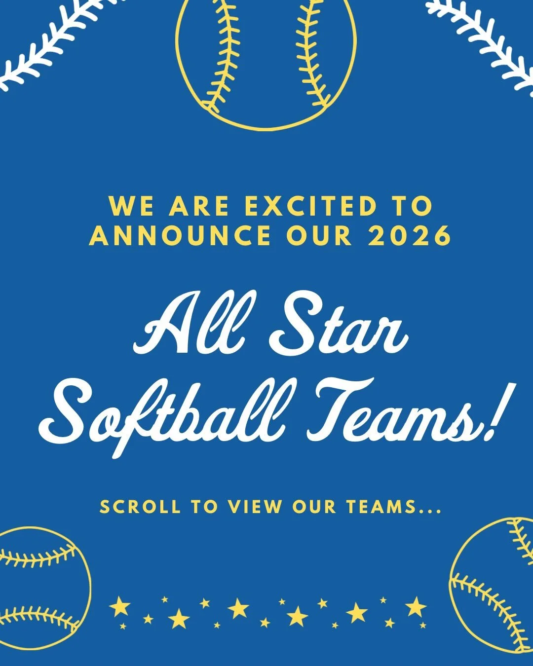 We are excited to announce our 2026 All Star Softball Teams! We look forward to an exciting All Star season ahead! GO HEIGHTS! 🥎💙💛