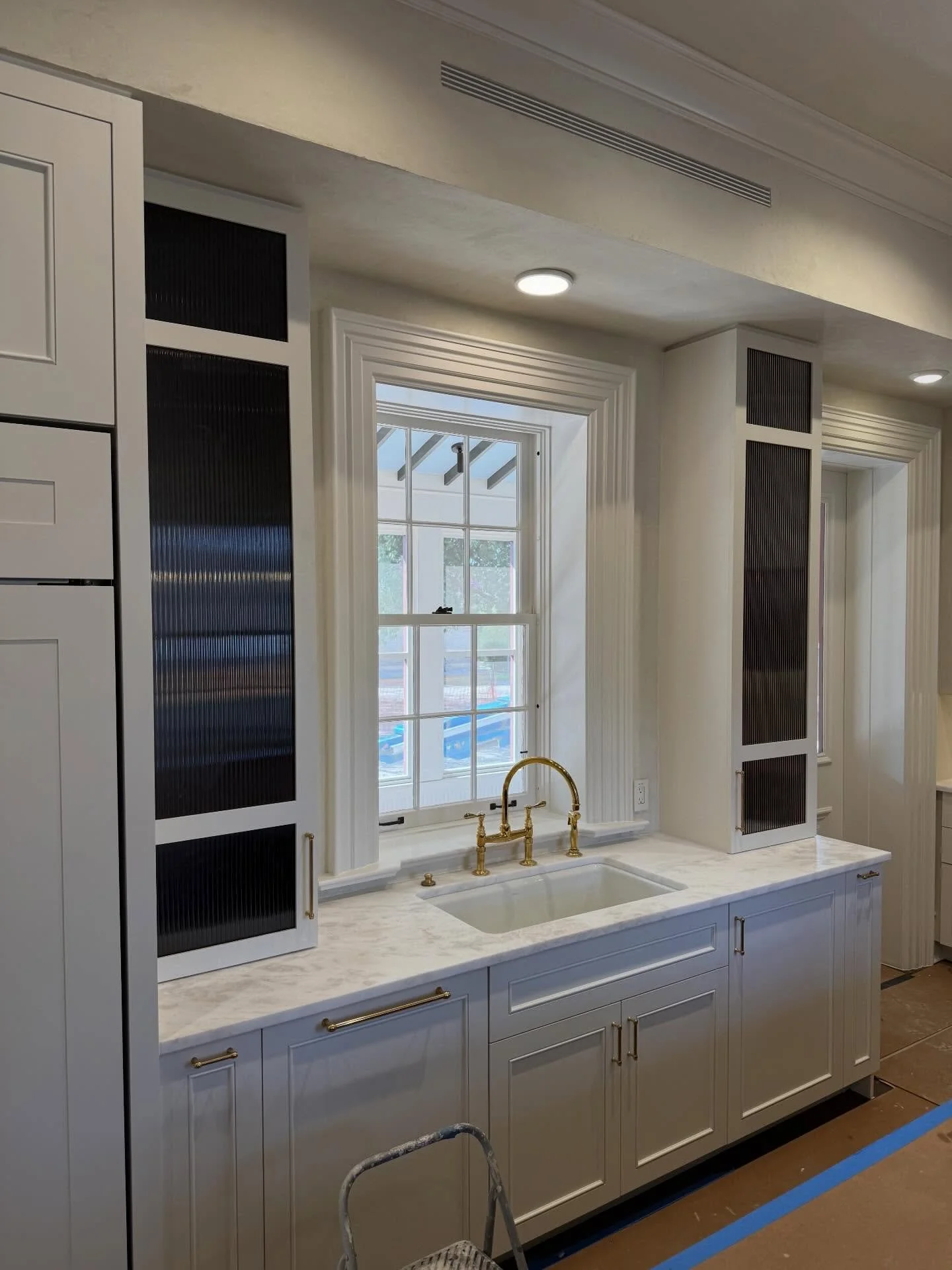 These reeded glass cabinets are IT!