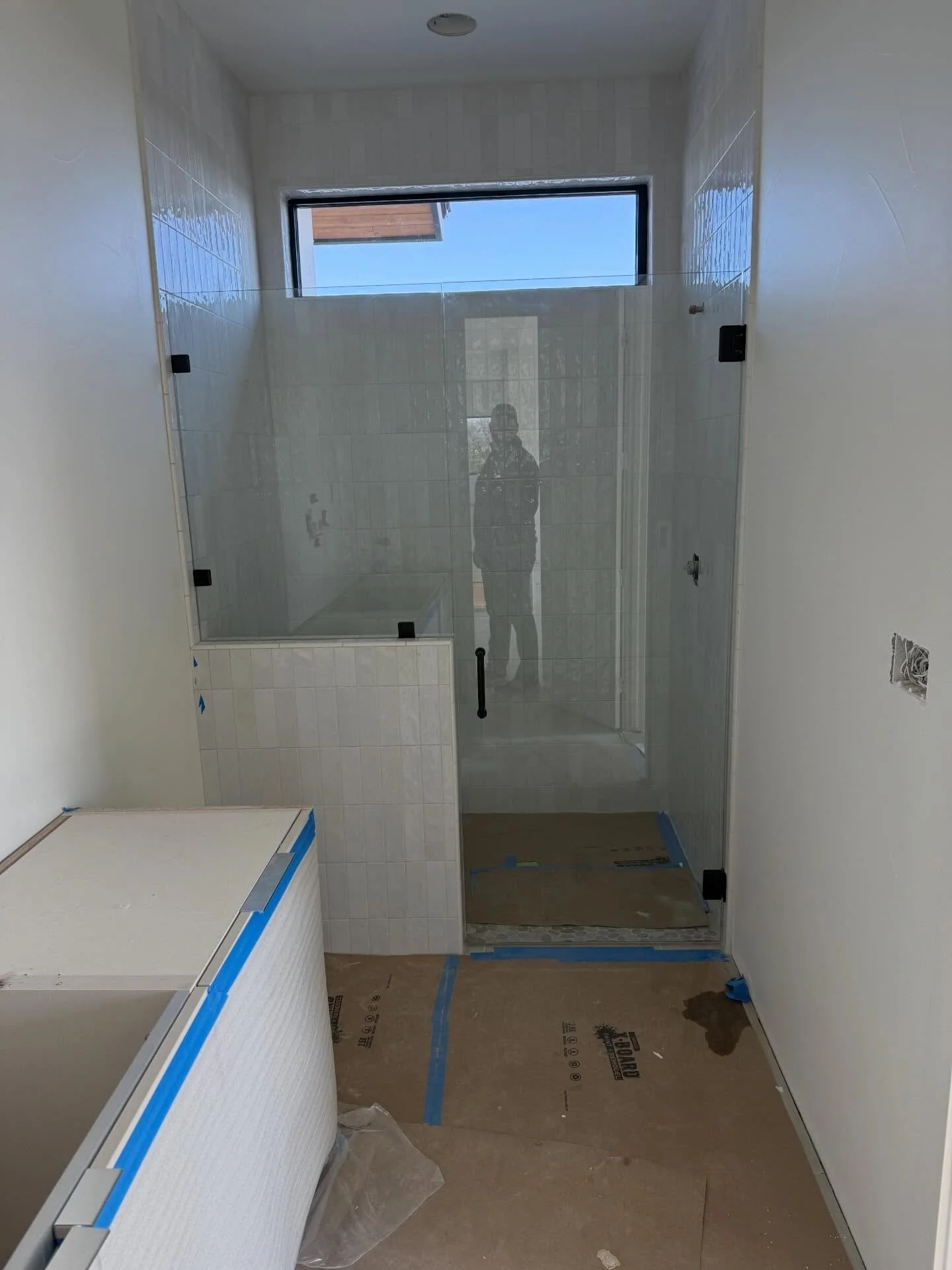 More beautiful frameless showers going up in the Texas Hill Country