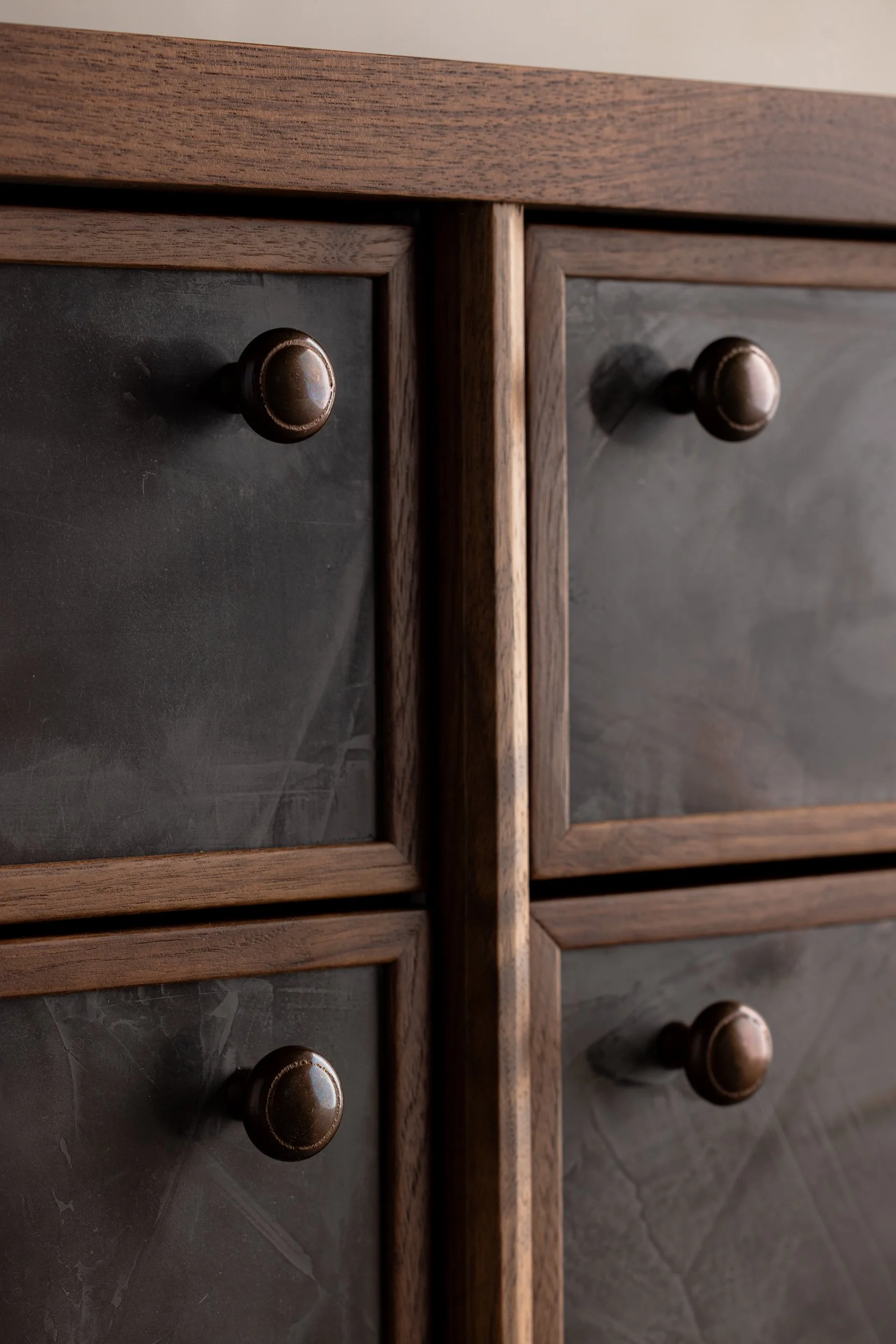 Oiled Walnut w/ Off Black Venetian Plaster