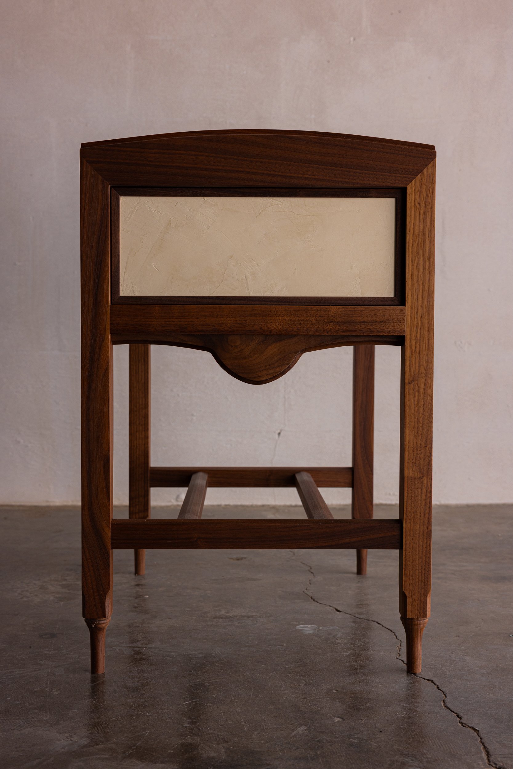 Oiled Walnut w/ Off White Venetian Plaster