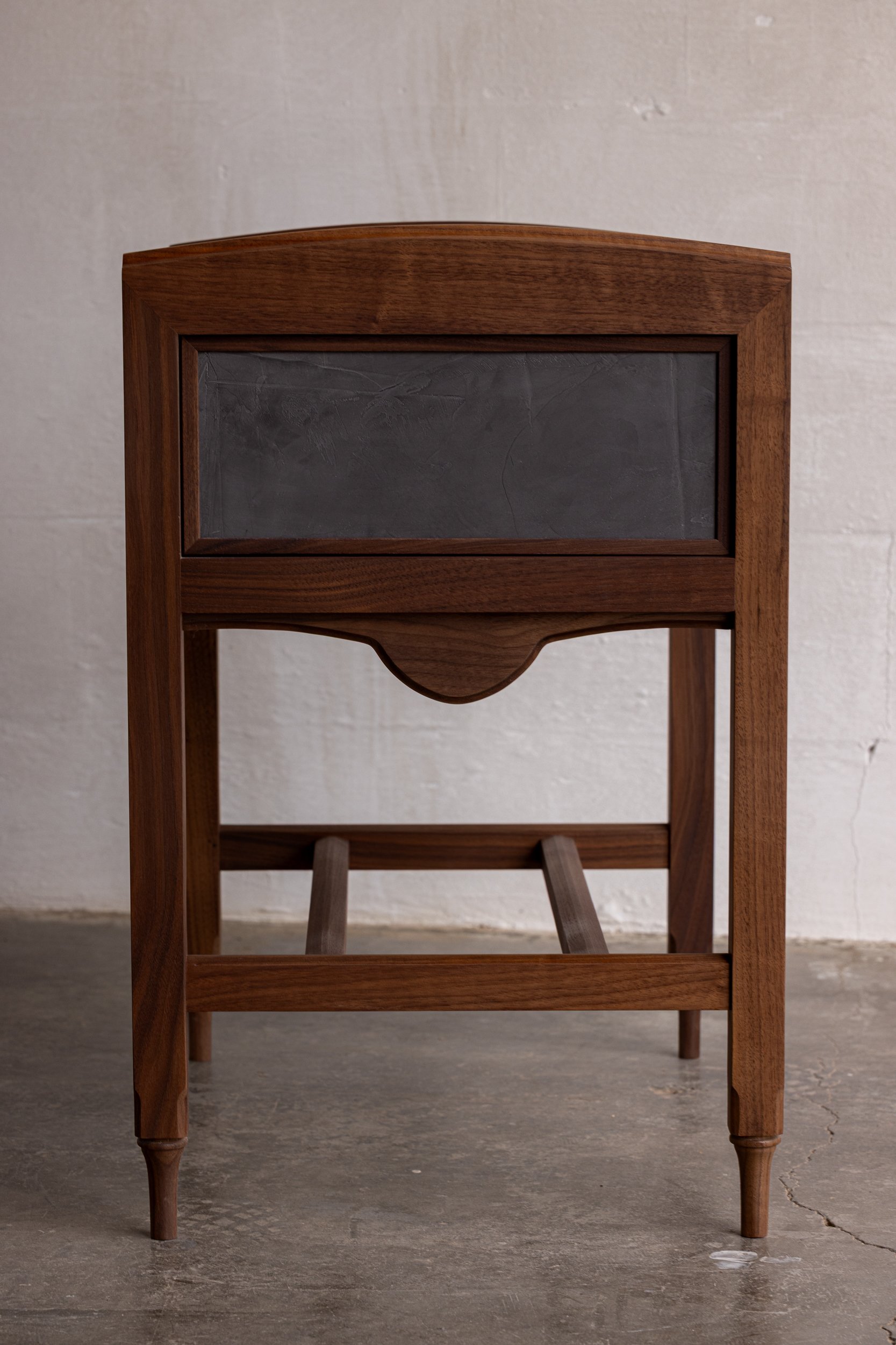 Oiled Walnut w/ Off Black Venetian Plaster