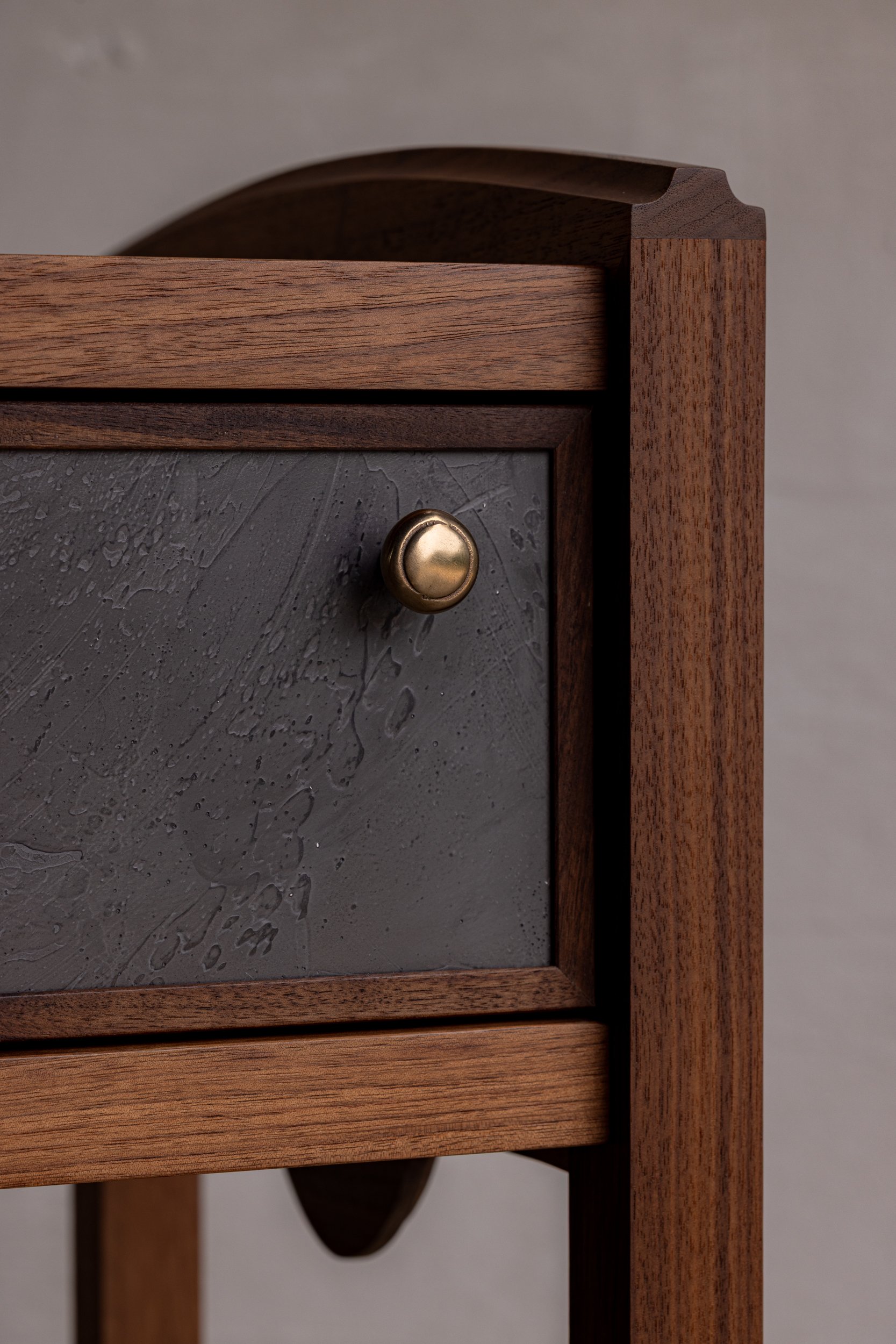 Oiled Walnut w/ Off Black Venetian Plaster