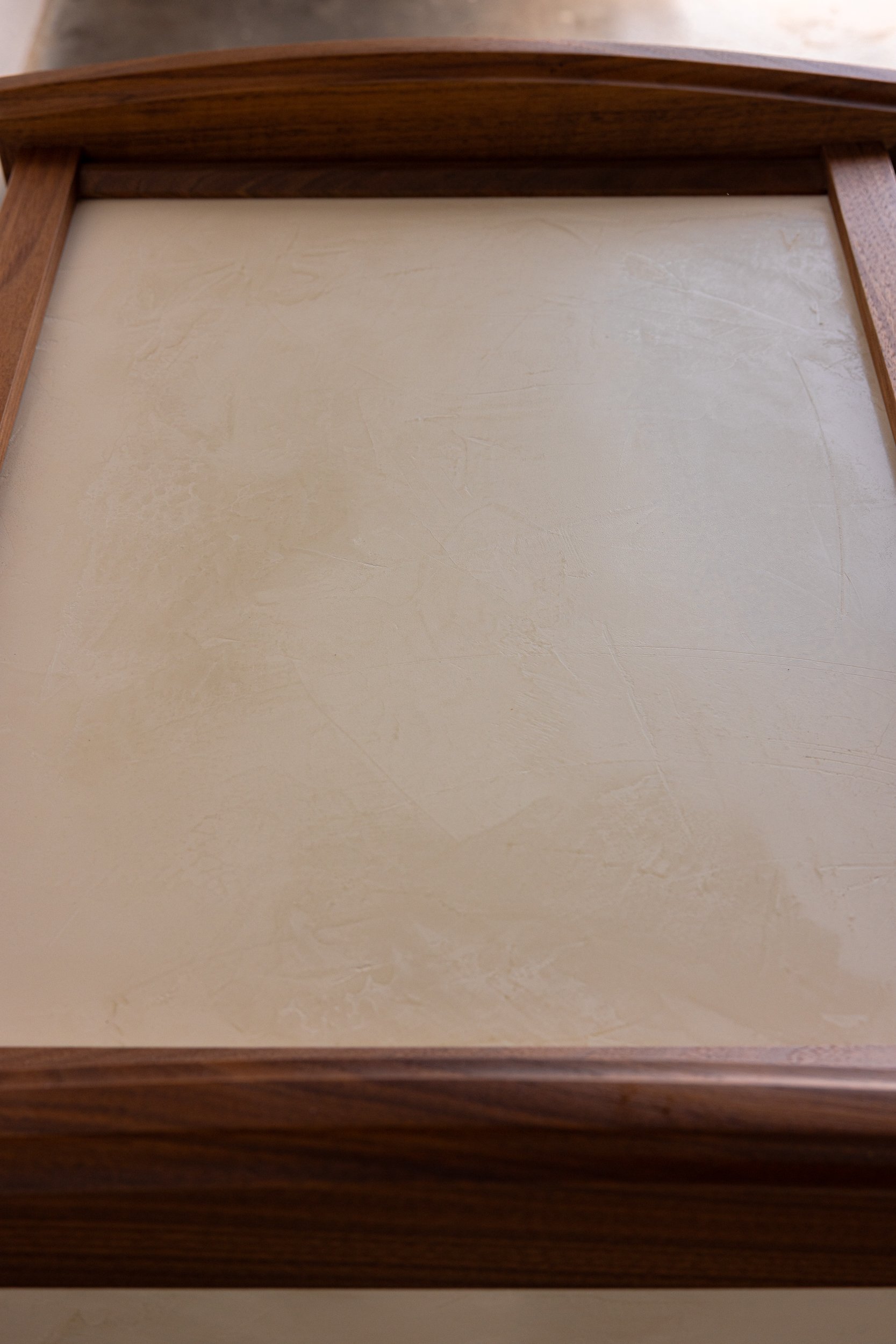 Oiled Walnut w/ Off White Venetian Plaster