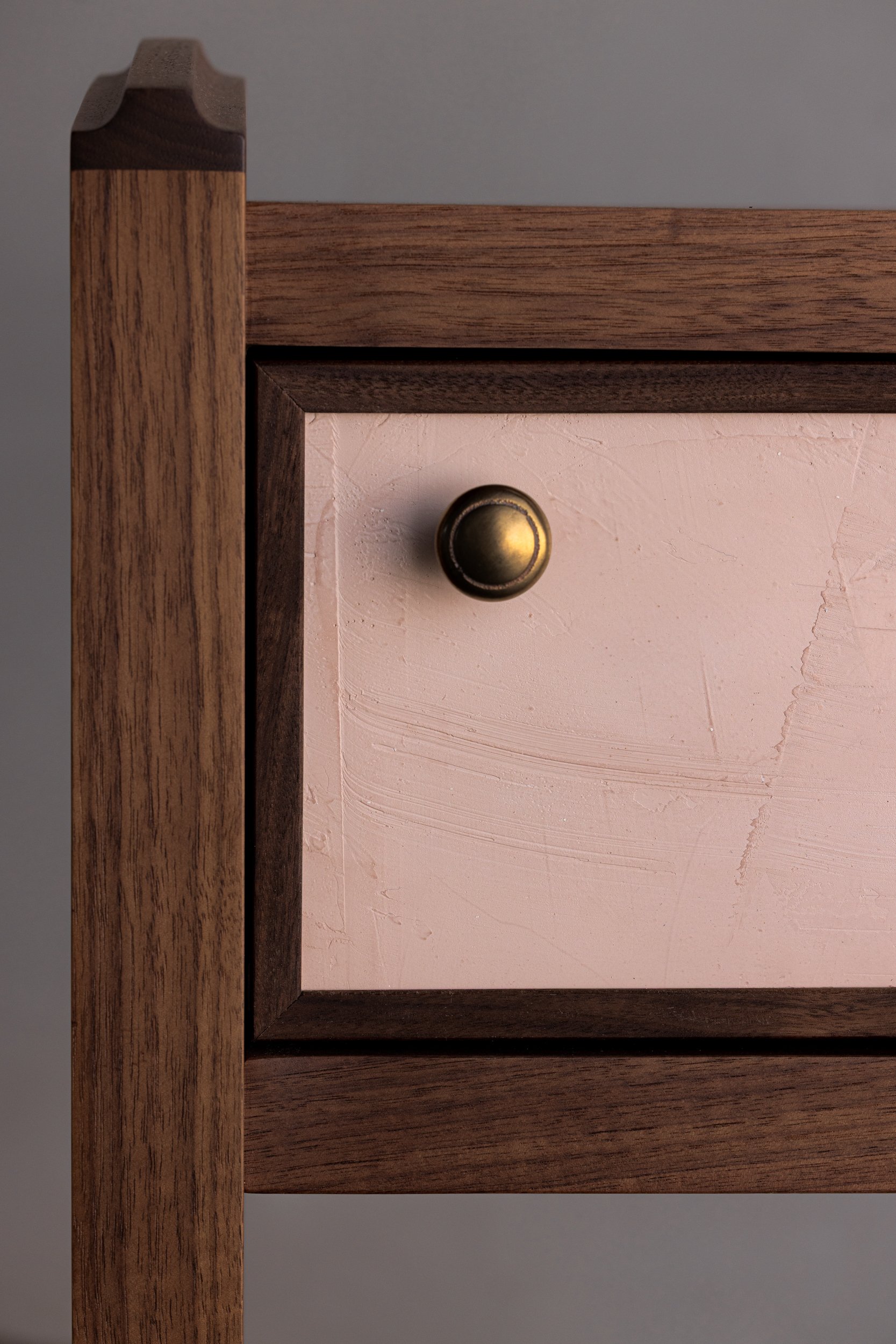 Oiled Walnut w/ Blush Pink Venetian Plaster