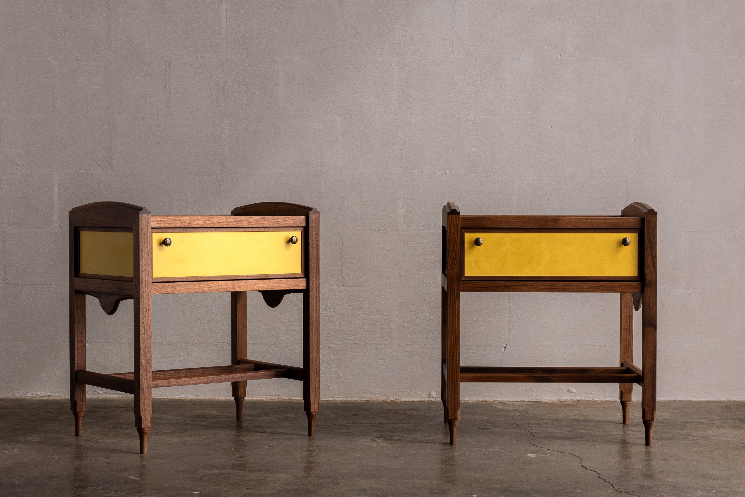 Oiled Walnut w/ Marigold Yellow Venetian Plaster