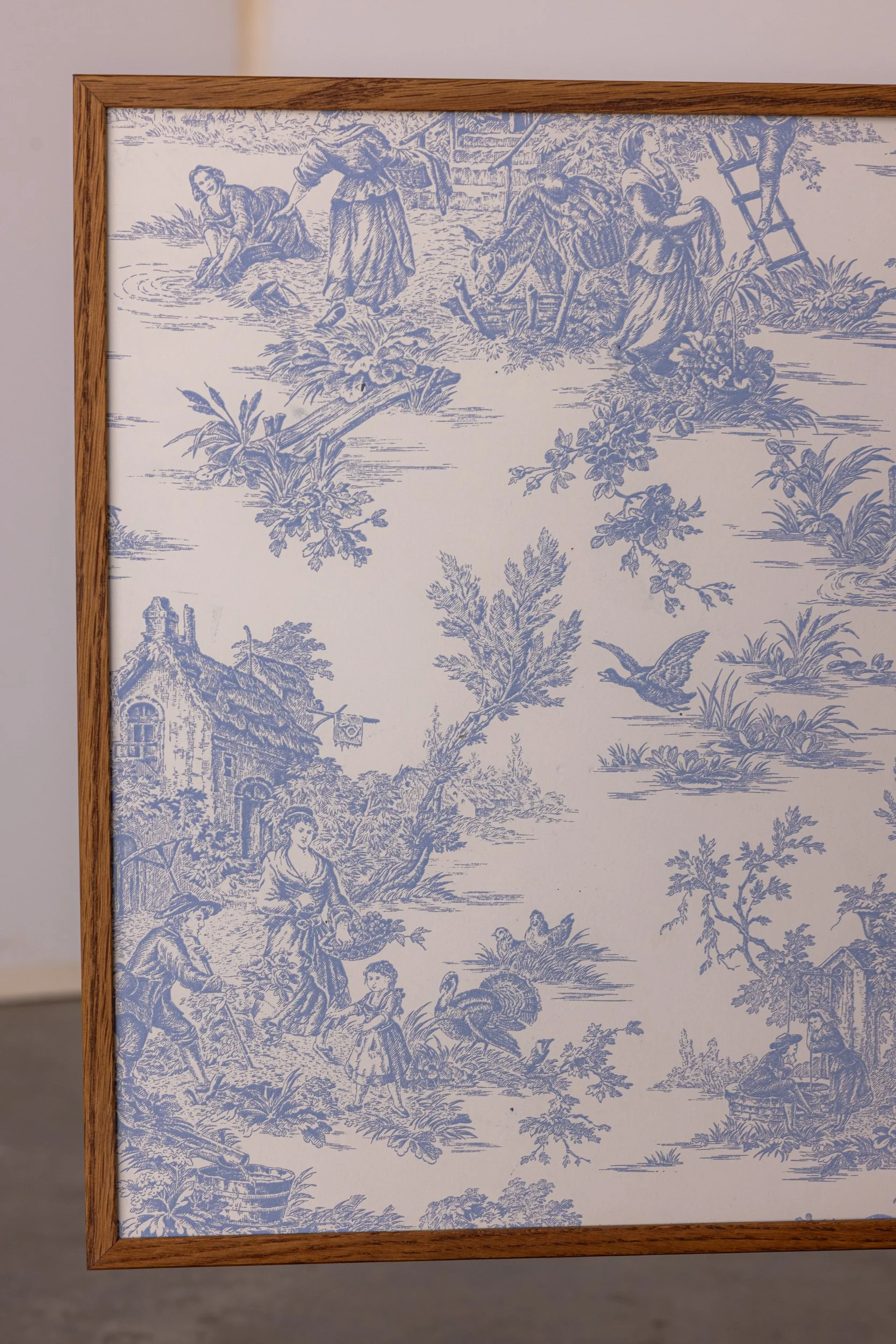 Fumed Oak w/ Chinoiserie Wallpaper Lining