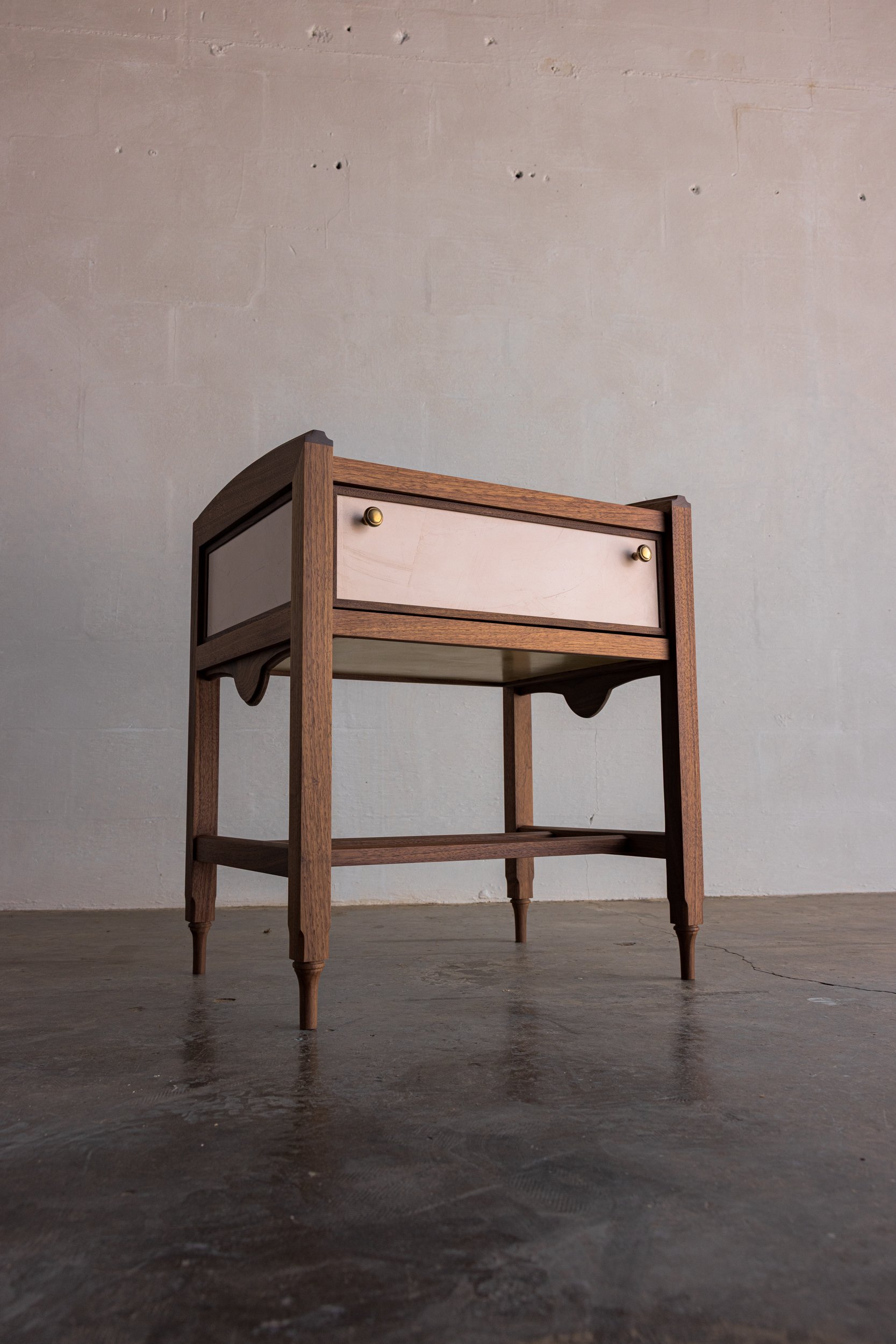Oiled Walnut w/ Blush Pink Venetian Plaster