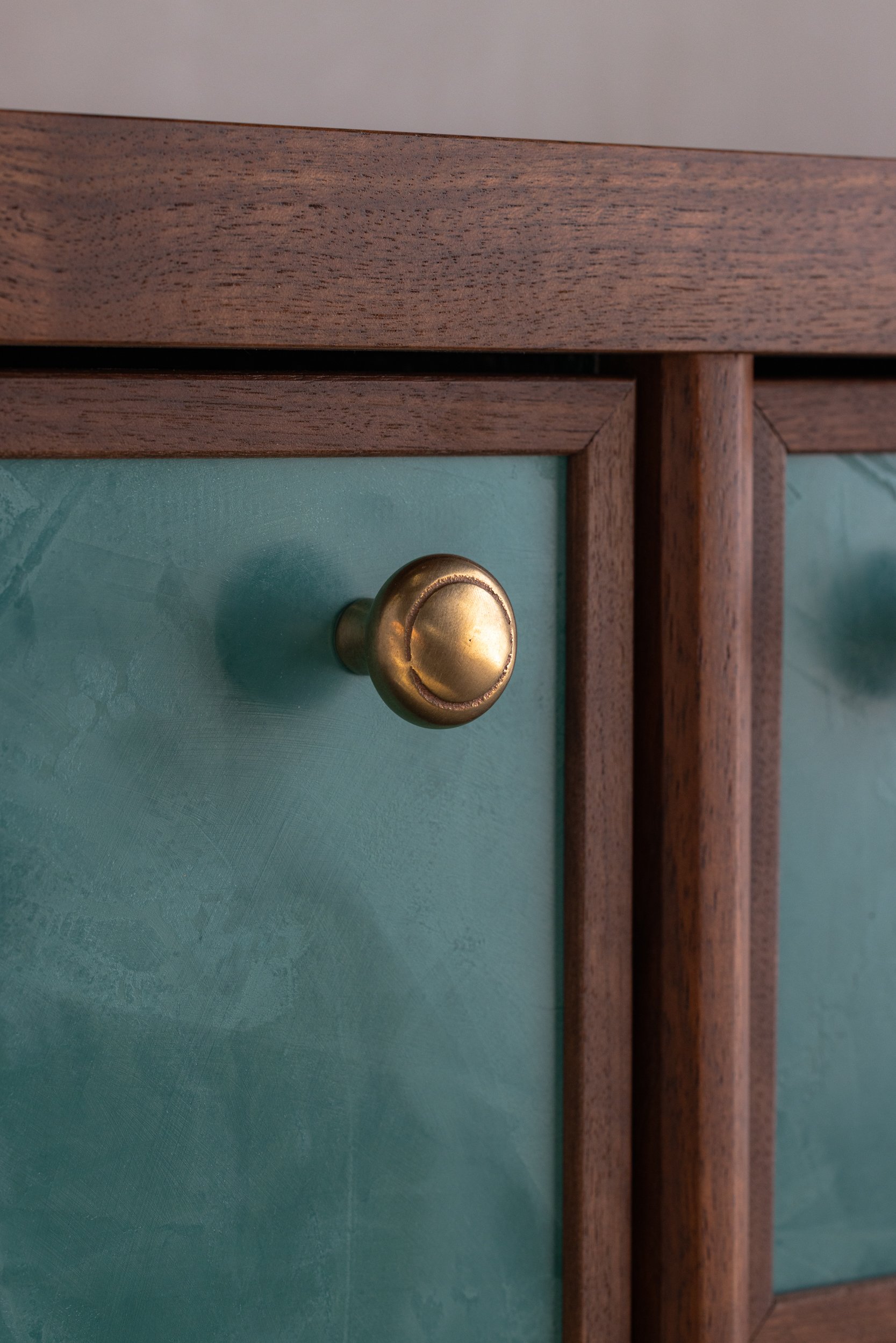 Oiled Walnut w/ Custom Turquoise Venetian Plaster